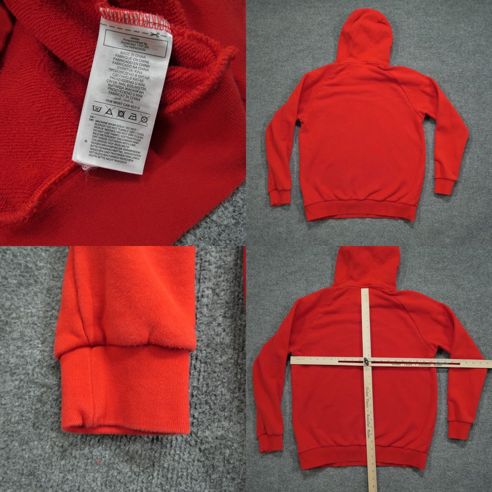 Adidas Adidas Hoodie Mens Red Pullover Trefoil Logo Circle Raglan Sleeve Size US M / EU 48-50 / 2 - 8 Thumbnail