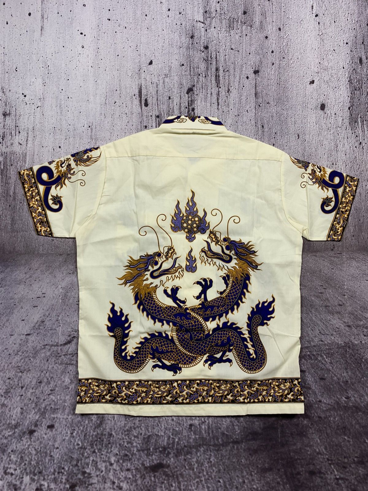 Designer × Japanese Brand × Vintage Shirt Dragon Vintage Japan Style Thai Silk 90s Avantgarde Size US M / EU 48-50 / 2 - 2 Thumbnail