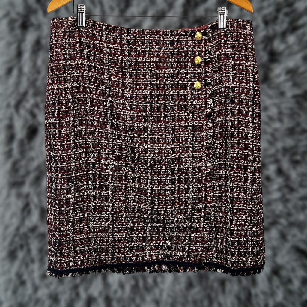 Talbots Talbots Tweed Skirt 16P Petite Gold Buttons Lined Career Business Work Wear NEW! Size 38" / US 16 / IT 52 - 1 Thumbnail