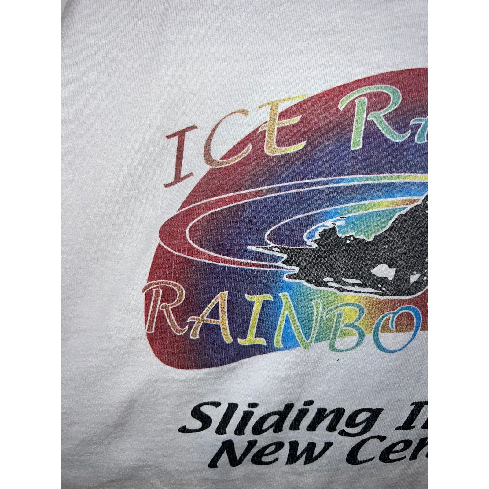 Fruit Of The Loom Vintage Ice Racing Shirt Rainbow Falls White Tee 90s Medium Size US M / EU 48-50 / 2 - 9 Thumbnail