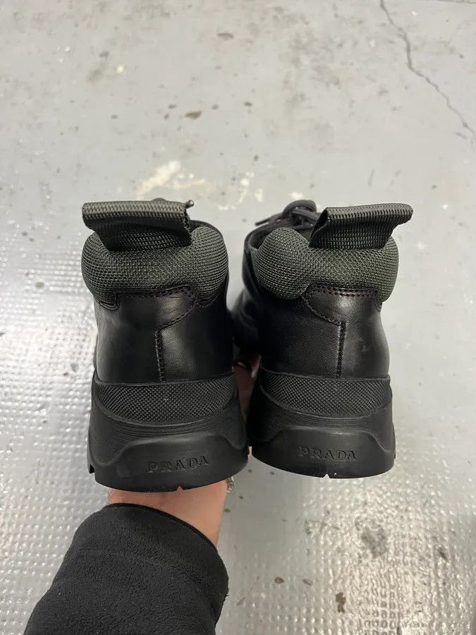 Prada FW1999 Prada Black Premium Leather Vibram Boots Size US 7.5 / IT 37.5 - 5 Thumbnail