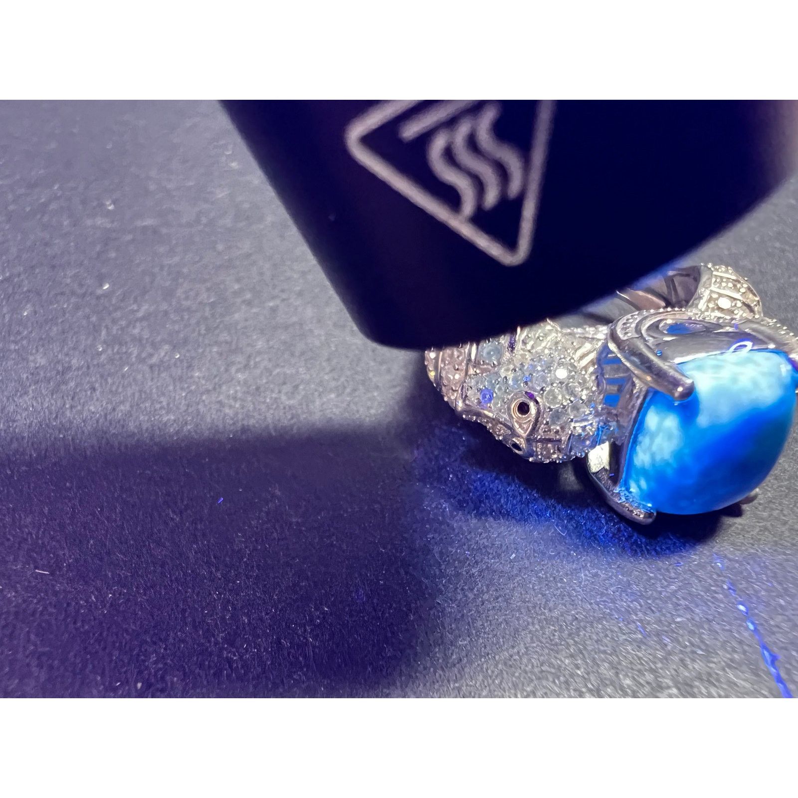 Other NEW Ceruleite and zircon seahorse ring in 925 silver size 8 Size ONE SIZE - 14 Thumbnail
