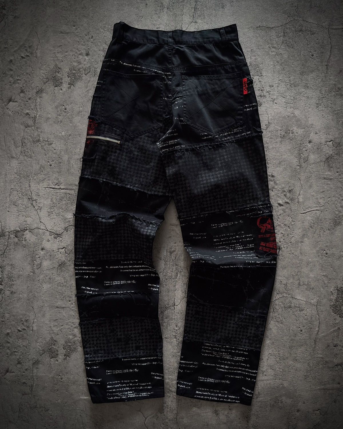 Japanese Brand MAD MVD “PATCHLINE” BLACK PUNK PANTS Size US 28 / EU 44 - 2 Thumbnail