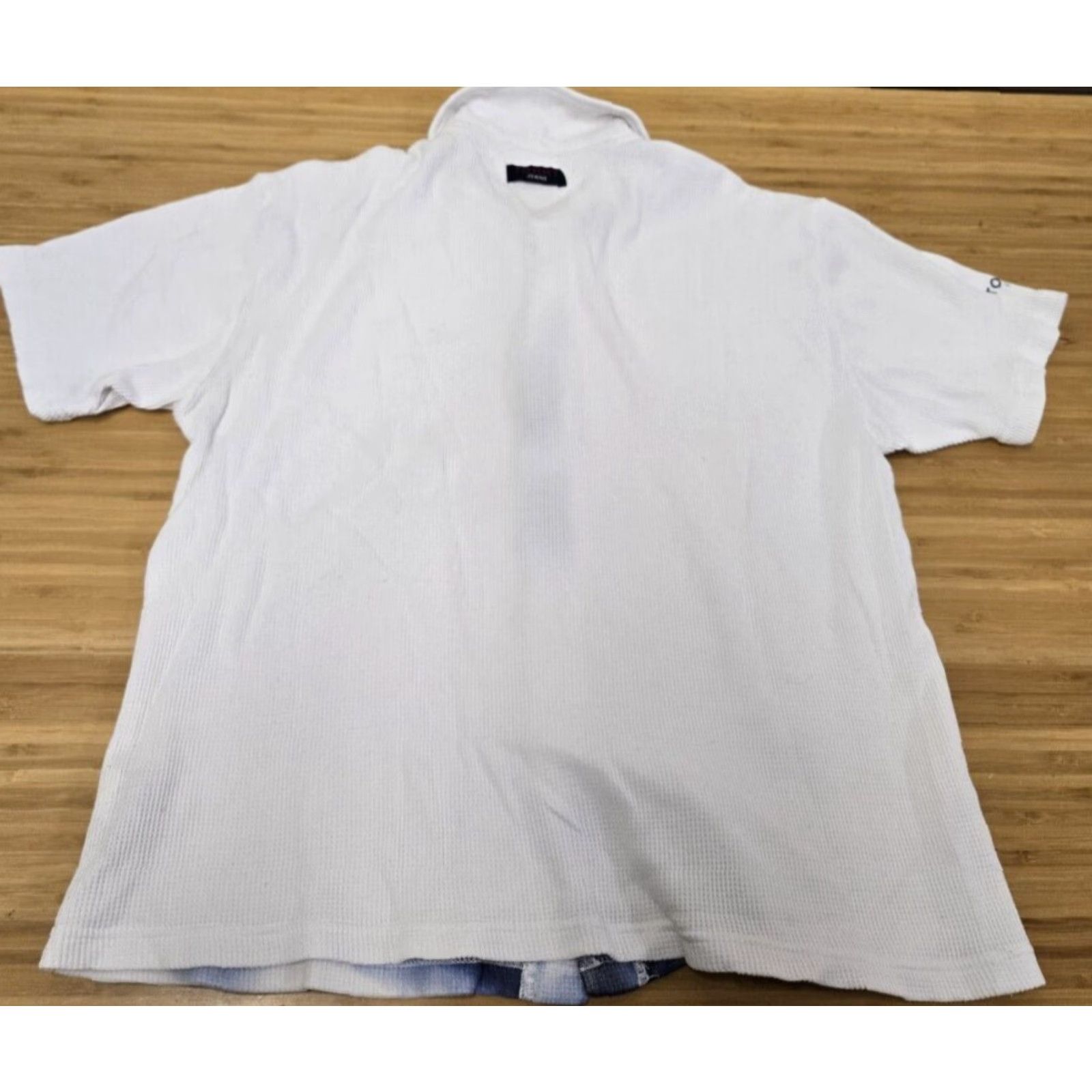 Tommy Hilfiger VINTAGE Tommy Hilfiger Blouse Shirt Women XL White Blue Short Sleeve Button Accents Casual Sleeve Retro Basic Size XL / US 12-14 / IT 48-50 - 5 Thumbnail