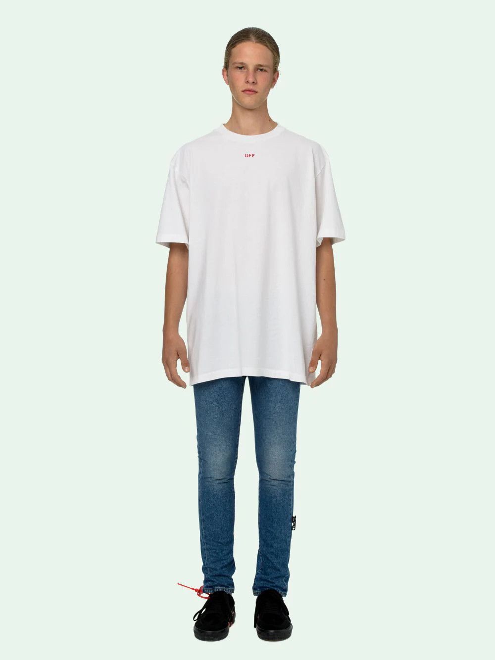 Off-White White and Red Stencil Arrows Oversized T-Shirt Size US M / EU 48-50 / 2 - 4 Thumbnail