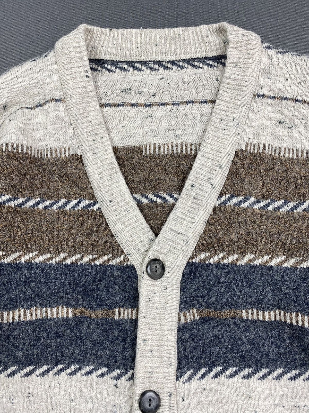 Vintage 1980’s Vintage Cozy Oatmeal Striped Cradigan Size US S / EU 44-46 / 1 - 2 Thumbnail