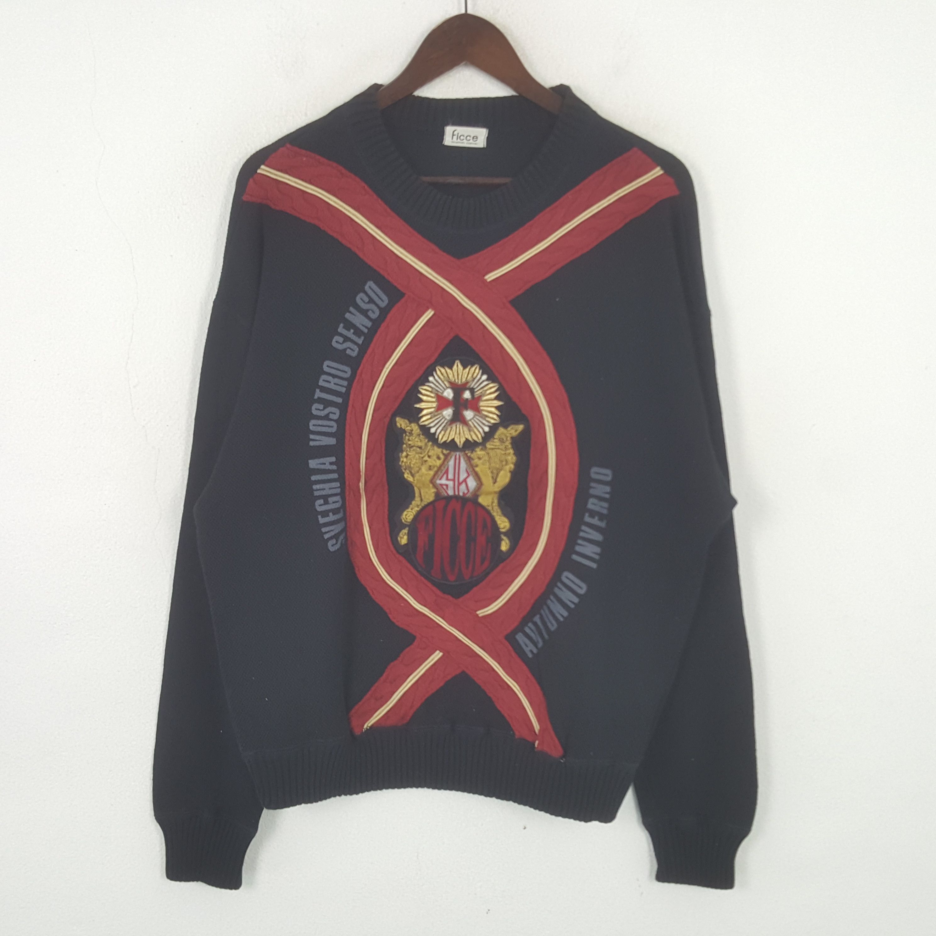 Vintage Ficce Japanese Brand Knitted Sweatshirt