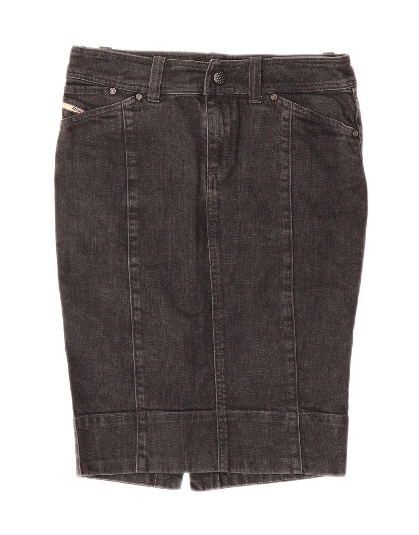 Diesel Womens Denim Skirt W26 Small Grey Cotton Size 42" / US 20 - 1 Thumbnail