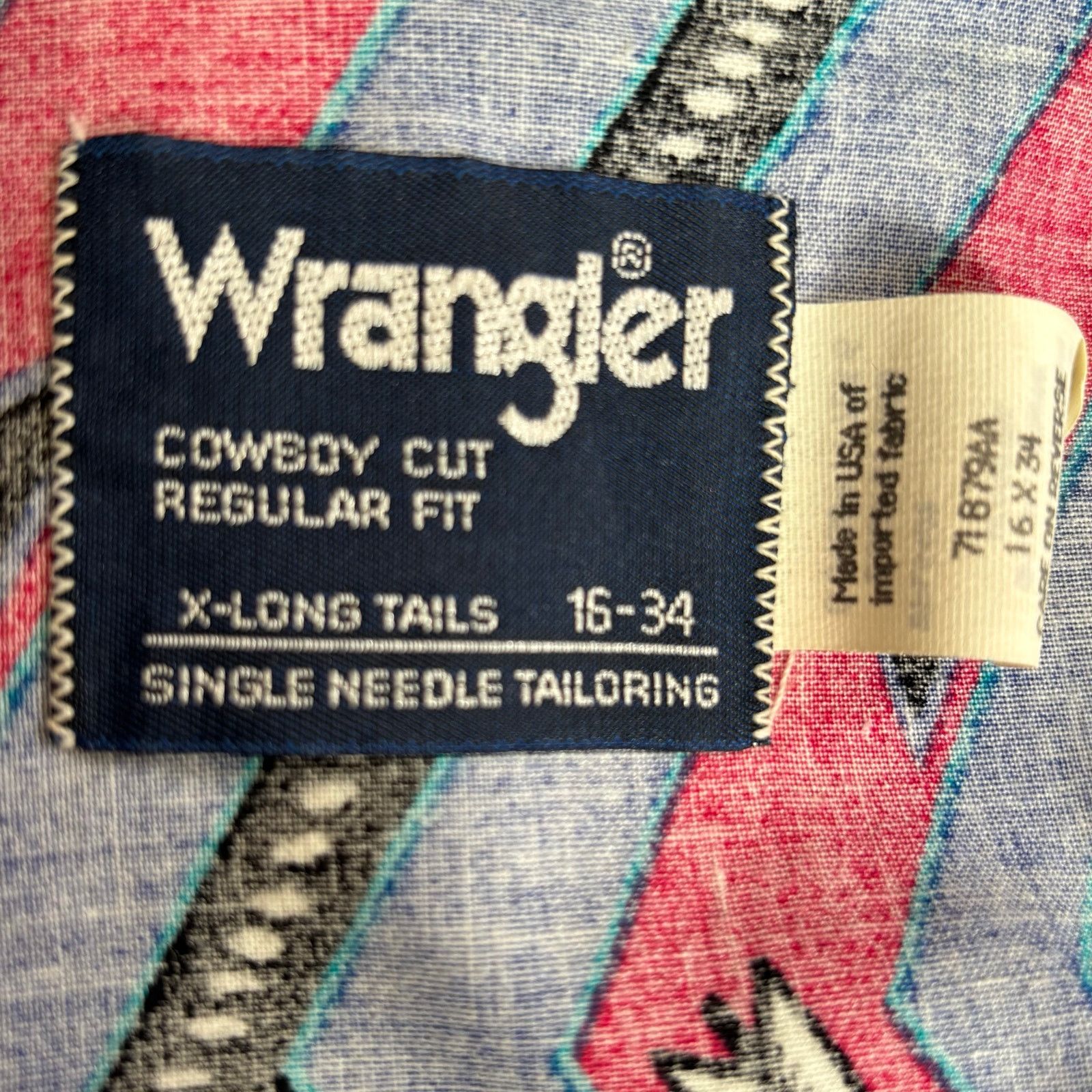 Wrangler Vintage 90s Wrangler Western Shirt Cowboy Cut Long Sleeve Size US L / EU 52-54 / 3 - 9 Thumbnail