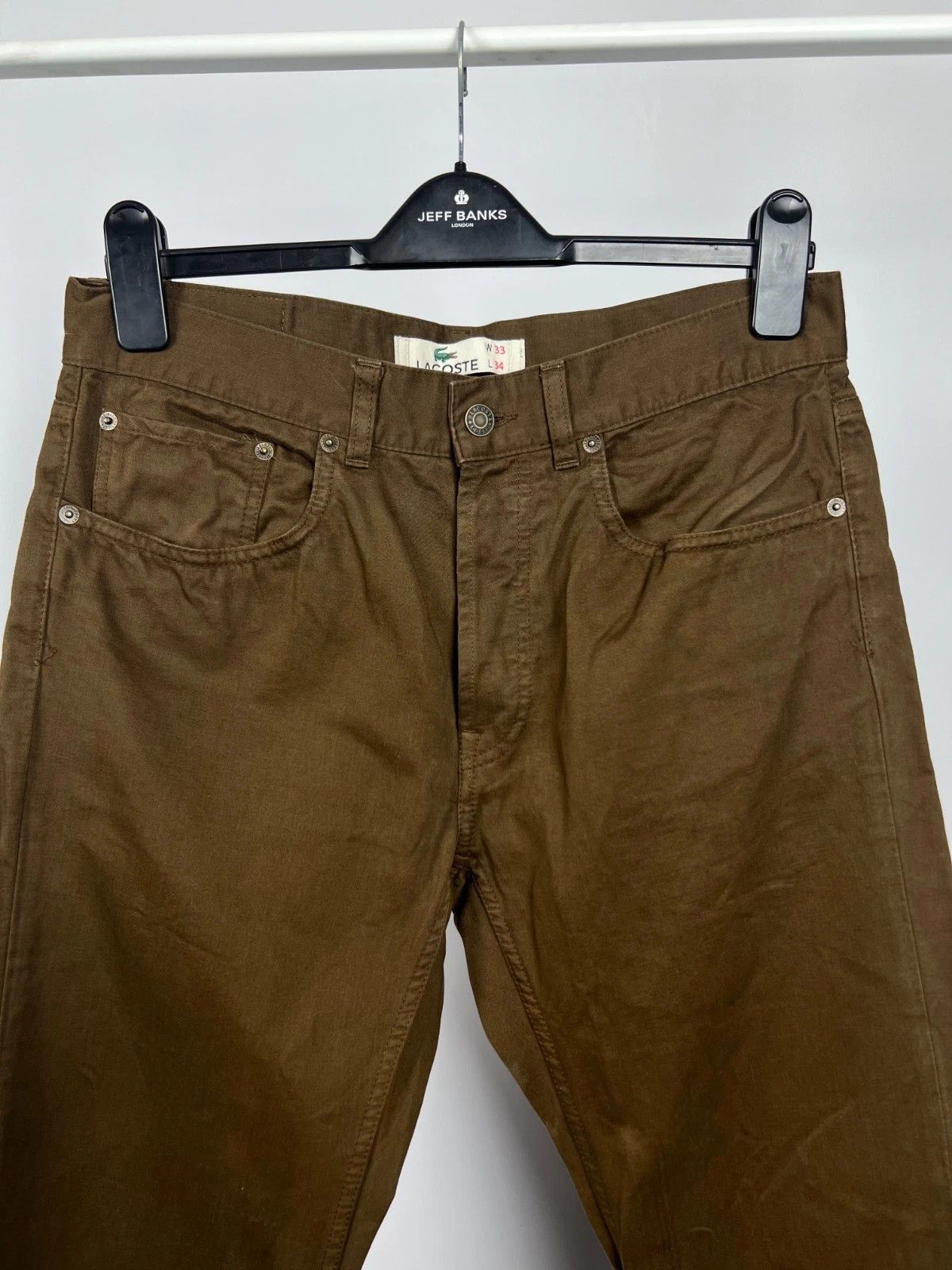 Lacoste Lacoste Men's Brown 100% Cotton Casual Chino Trousers Pants Size US 33 - 2 Thumbnail