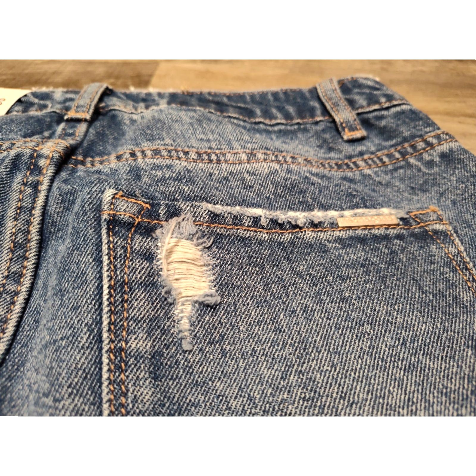 Vintage VINTAGE Insane Gene Womens Jeans Boot Cut Flare Distressed 28W High Rise 33Inch | Cotton Denim, Relaxed Fit, Blue Size 28" / US 6 / IT 42 - 4 Thumbnail