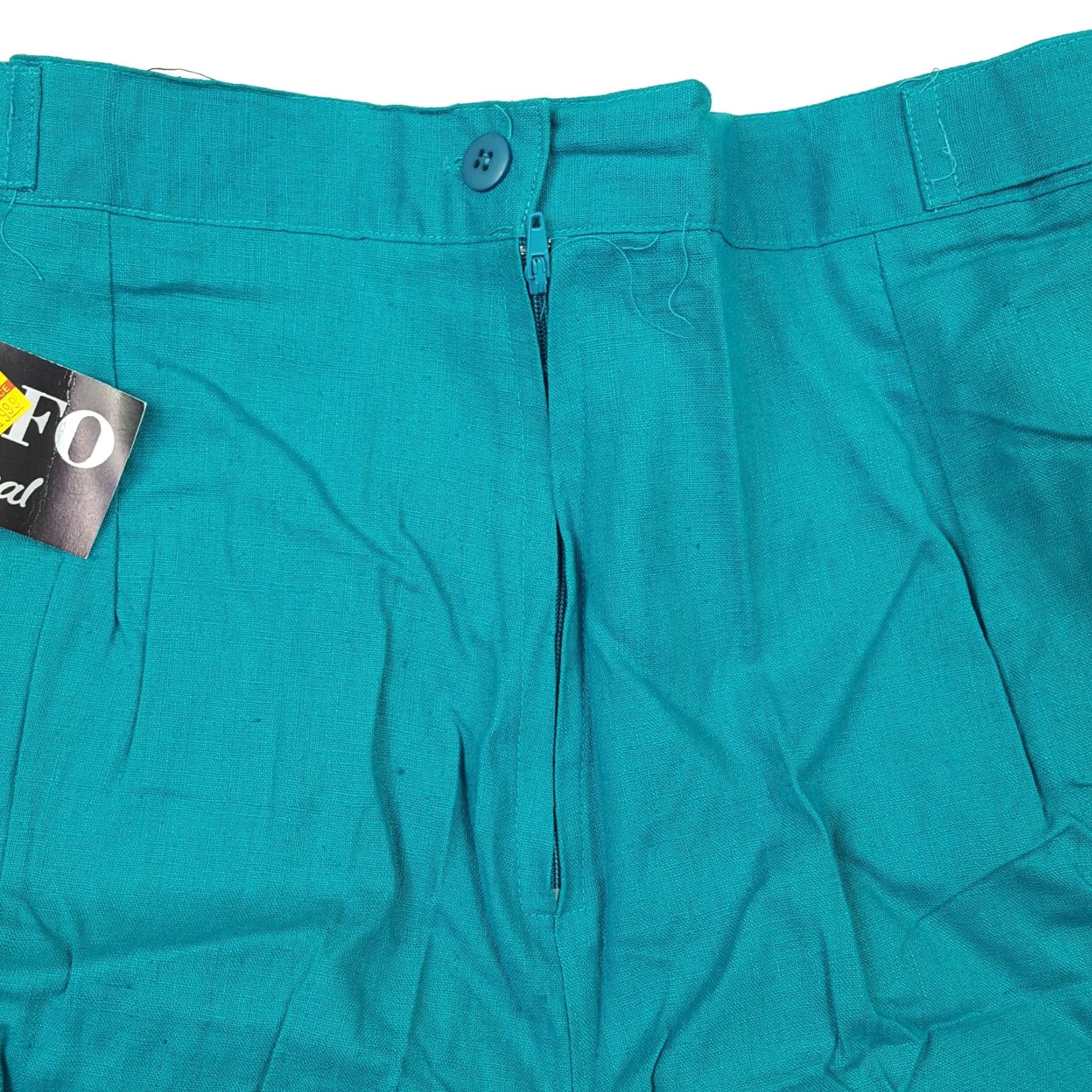 Vintage VTG Adolfo Golf Teal Pleated Women's Size 10 Retro Chino Tennis Outdoor Shorts Size 29" - 6 Thumbnail