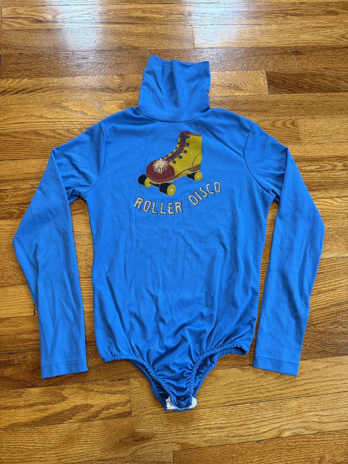 Vintage Roller Disco 70s Bodysuit XXS Long Sleeve Turtle Neck 14x18 Size XXS / US 00 / IT 34 - 1 Thumbnail