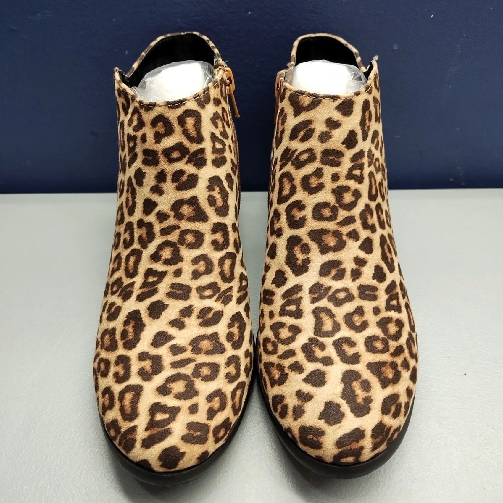 Vintage Soda Womens Size 7 Multi Cheetah Print Ankle Boots Block Heel Side Zip NWOB Shoes Size US 7 / IT 37 - 2 Thumbnail
