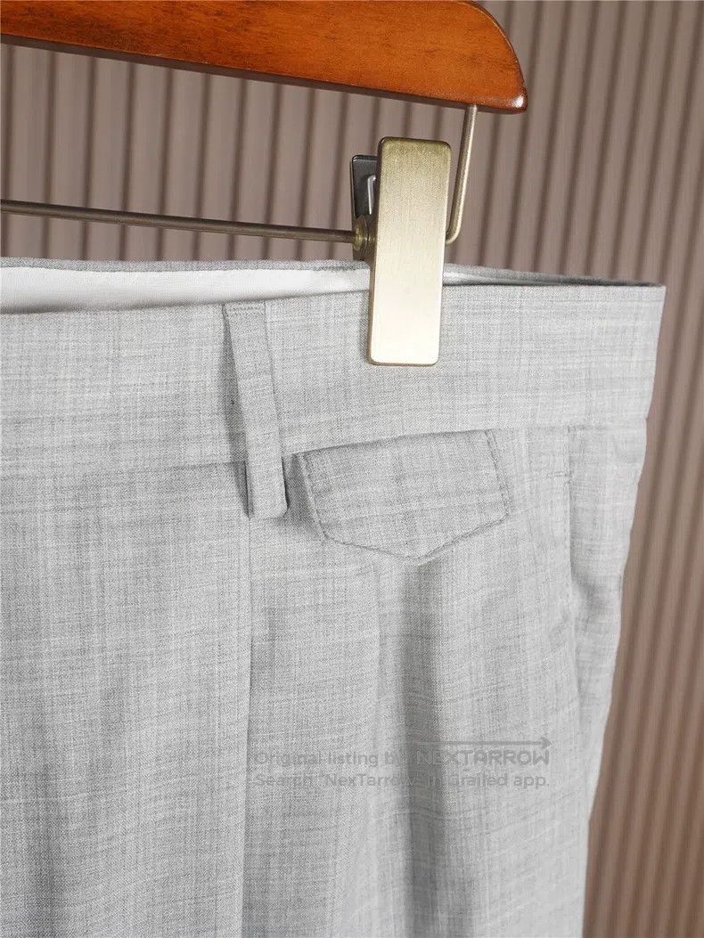 Brunello Cucinelli Brunello Cucinelli Light Gray Fine Wool Pants Size US 38 / EU 54 - 6 Thumbnail