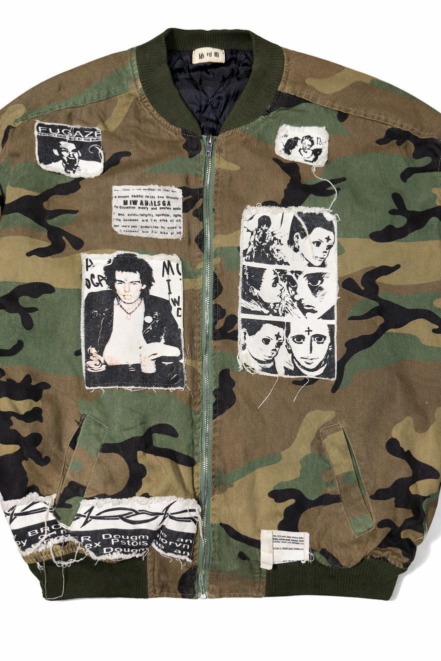 Japanese Brand Raf simons riot style x Y2K x camo Bomber jacket Size US L / EU 52-54 / 3 - 4 Thumbnail