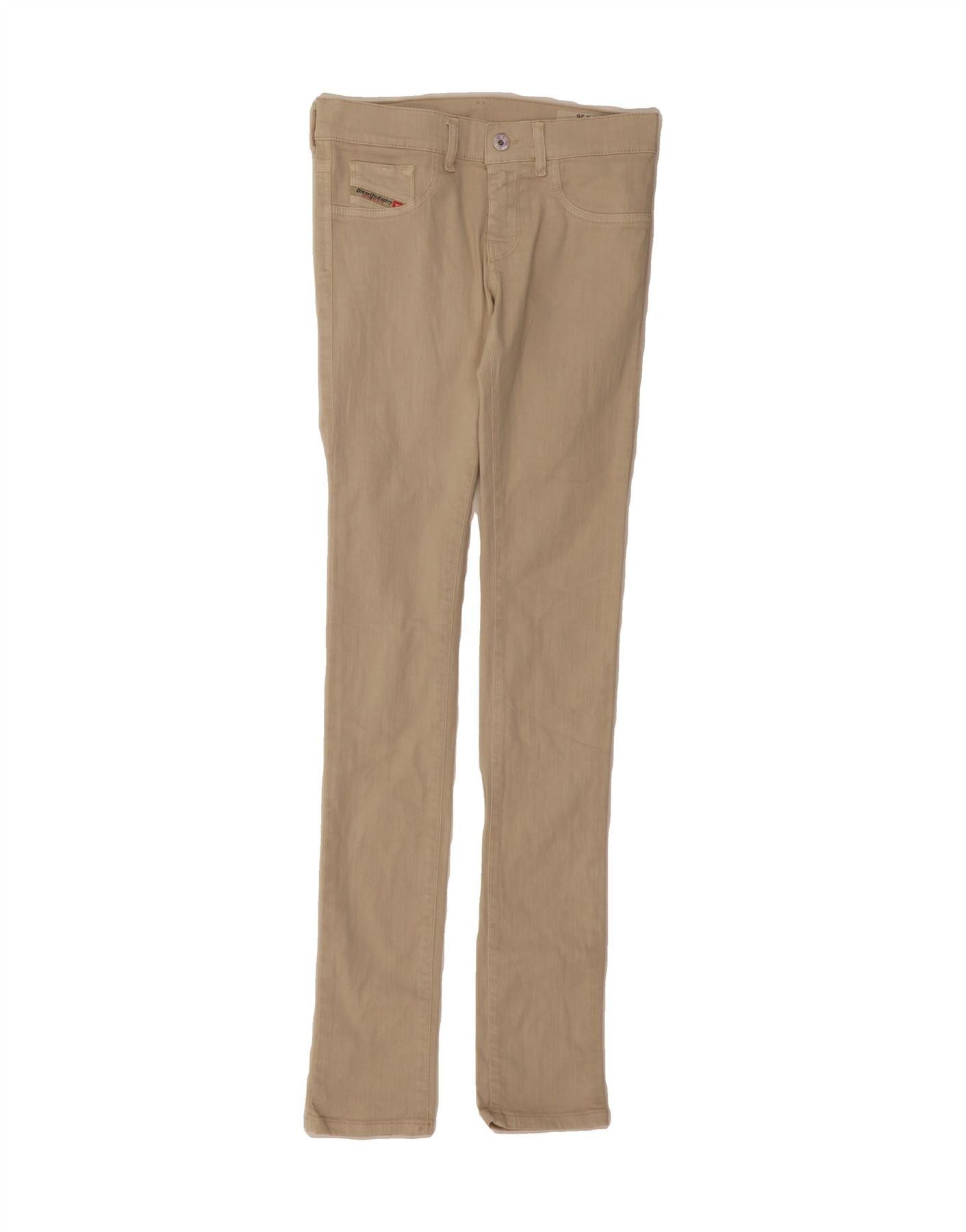 Diesel Womens Livier Legging Super Slim Jeans W26 L33 Beige Cotton Size 42" / US 20 - 1 Thumbnail