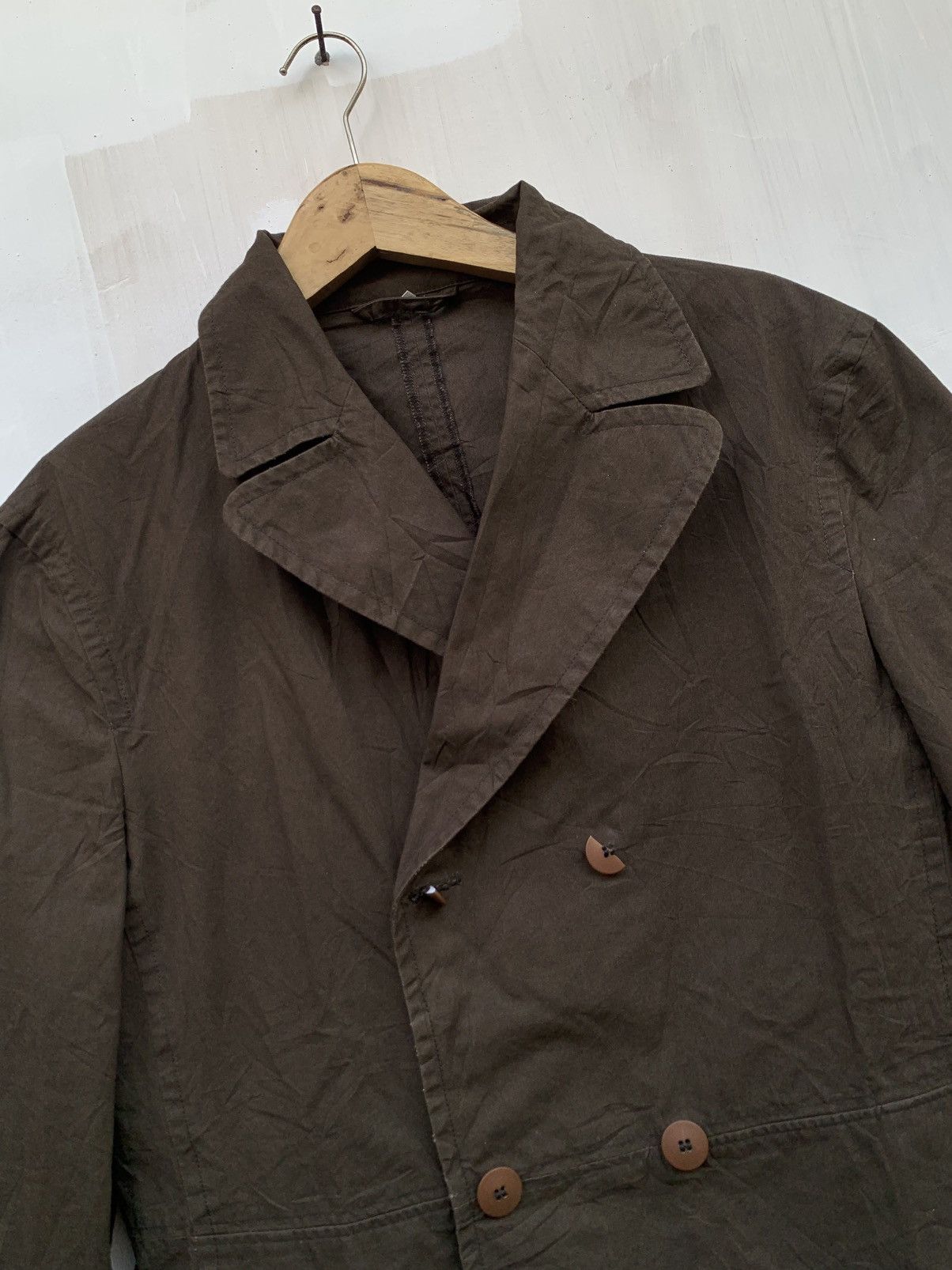 Emporio Armani × Giorgio Armani × Vintage Vintage 80’s Emporio Armani Italy cotton blazers sports Size 42R - 2 Thumbnail