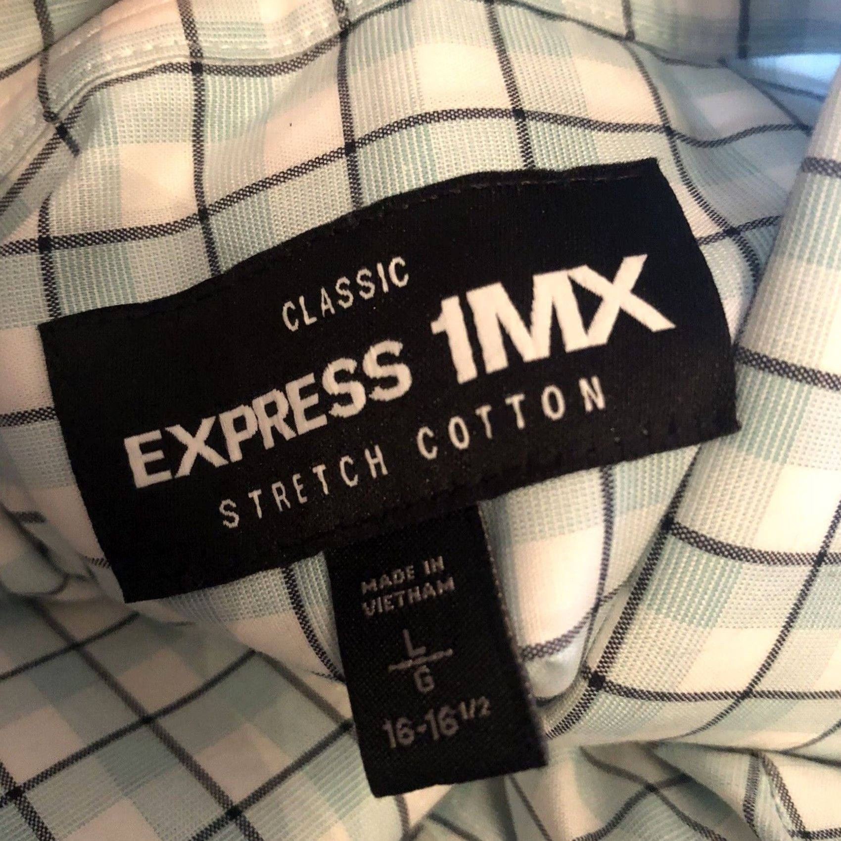 Express Express 1MX Dress Shirt Mens L 35 Green Button Front Casual Plaid Shirt Size US L / EU 52-54 / 3 - 5 Thumbnail