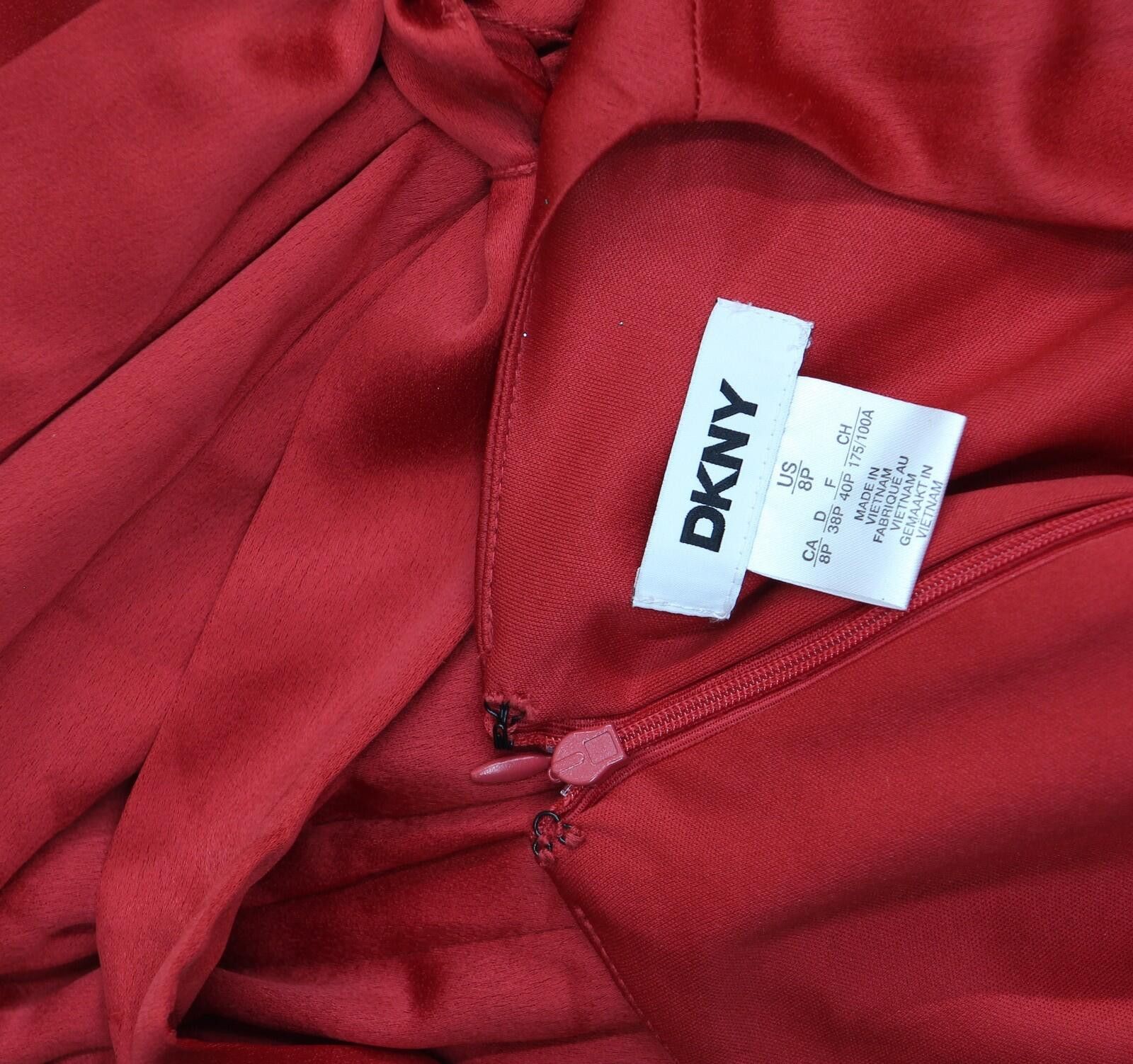 DKNY Dkny Tiered Sleeve V Neck Fit Flare Dress Xd4itb82 Red 8p Size M / US 6-8 / IT 42-44 - 4 Thumbnail