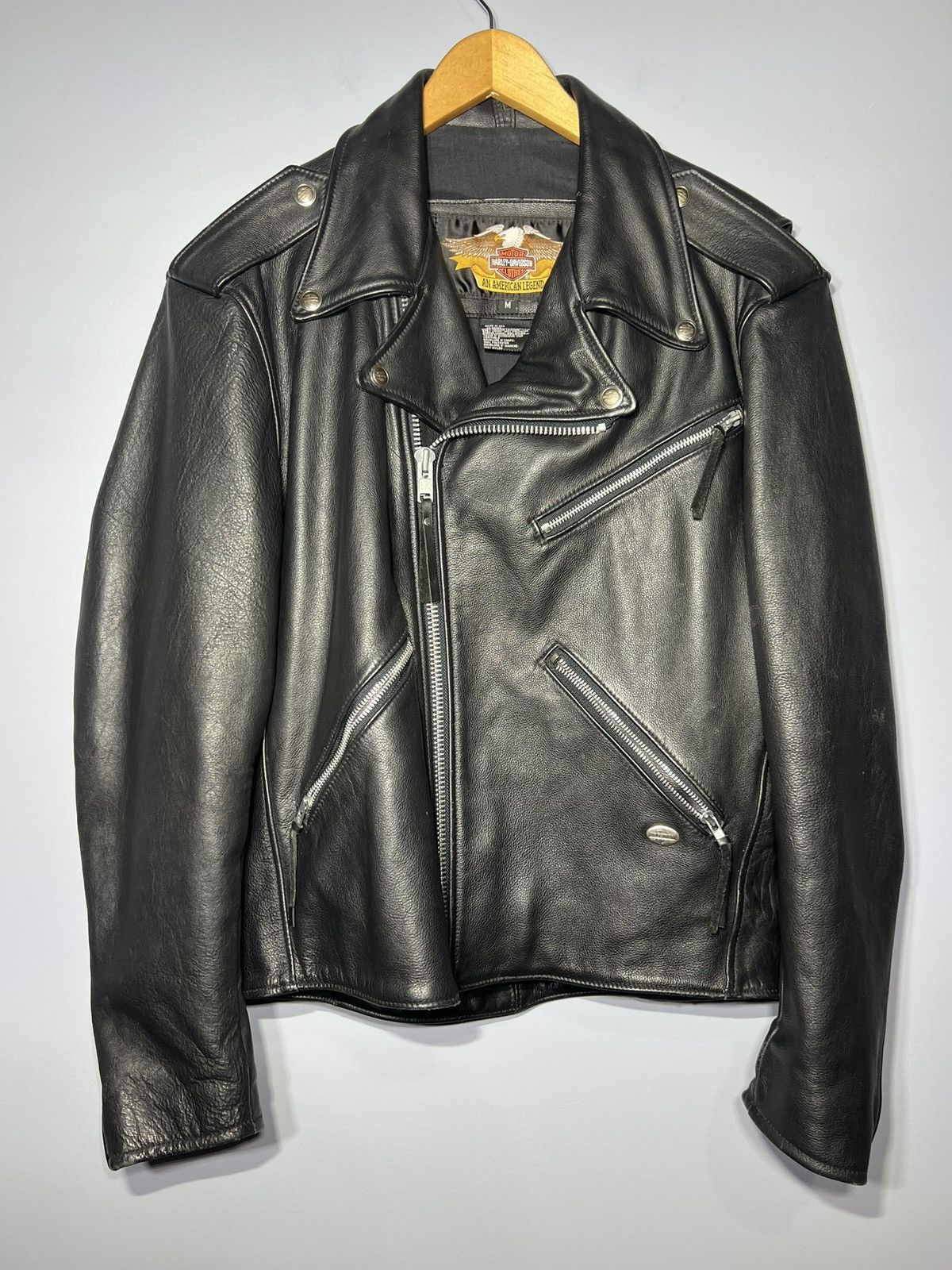 Harley Davidson Vintage Harley Davidson Perfecto Leather Jacket Black Sz Med Size US M / EU 48-50 / 2 - 2 Thumbnail