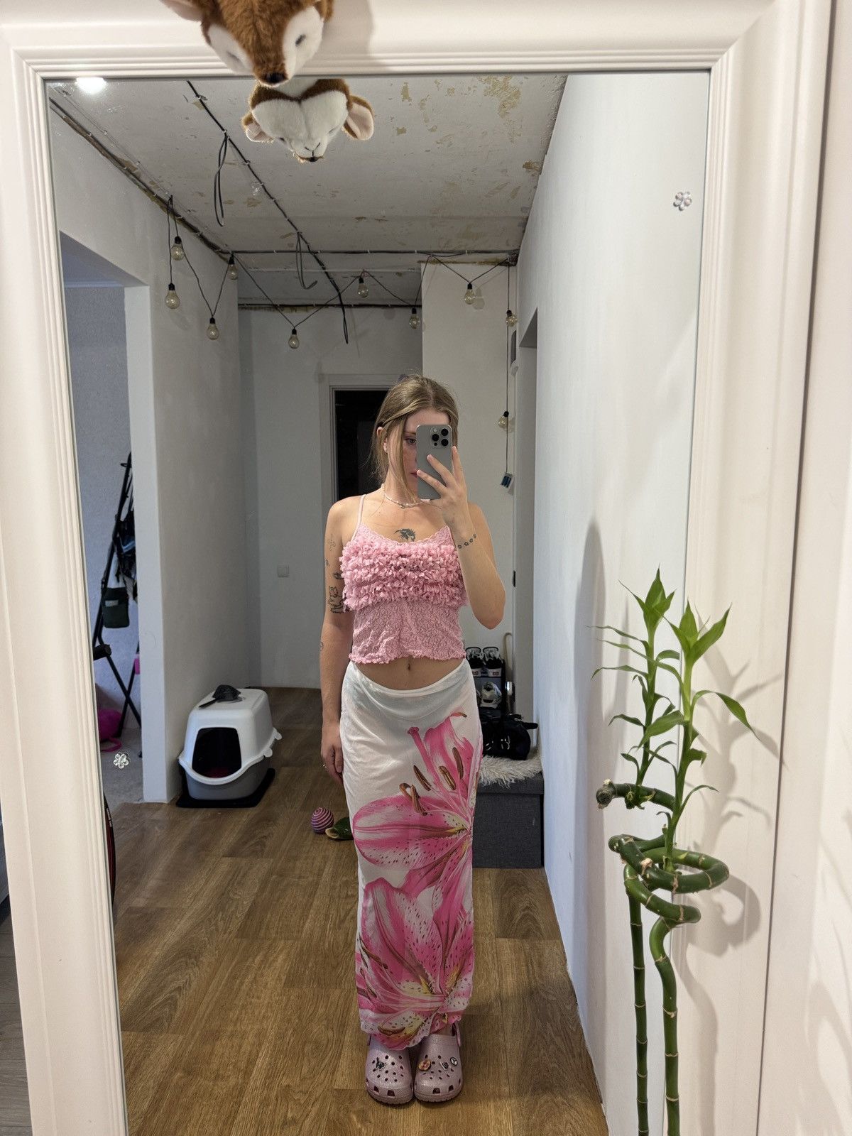 Vintage LILY MESH JEAN PAUL GAULTIER PRINTED MAXI SKIRT Size 28" / US 6 / IT 42 - 3 Thumbnail