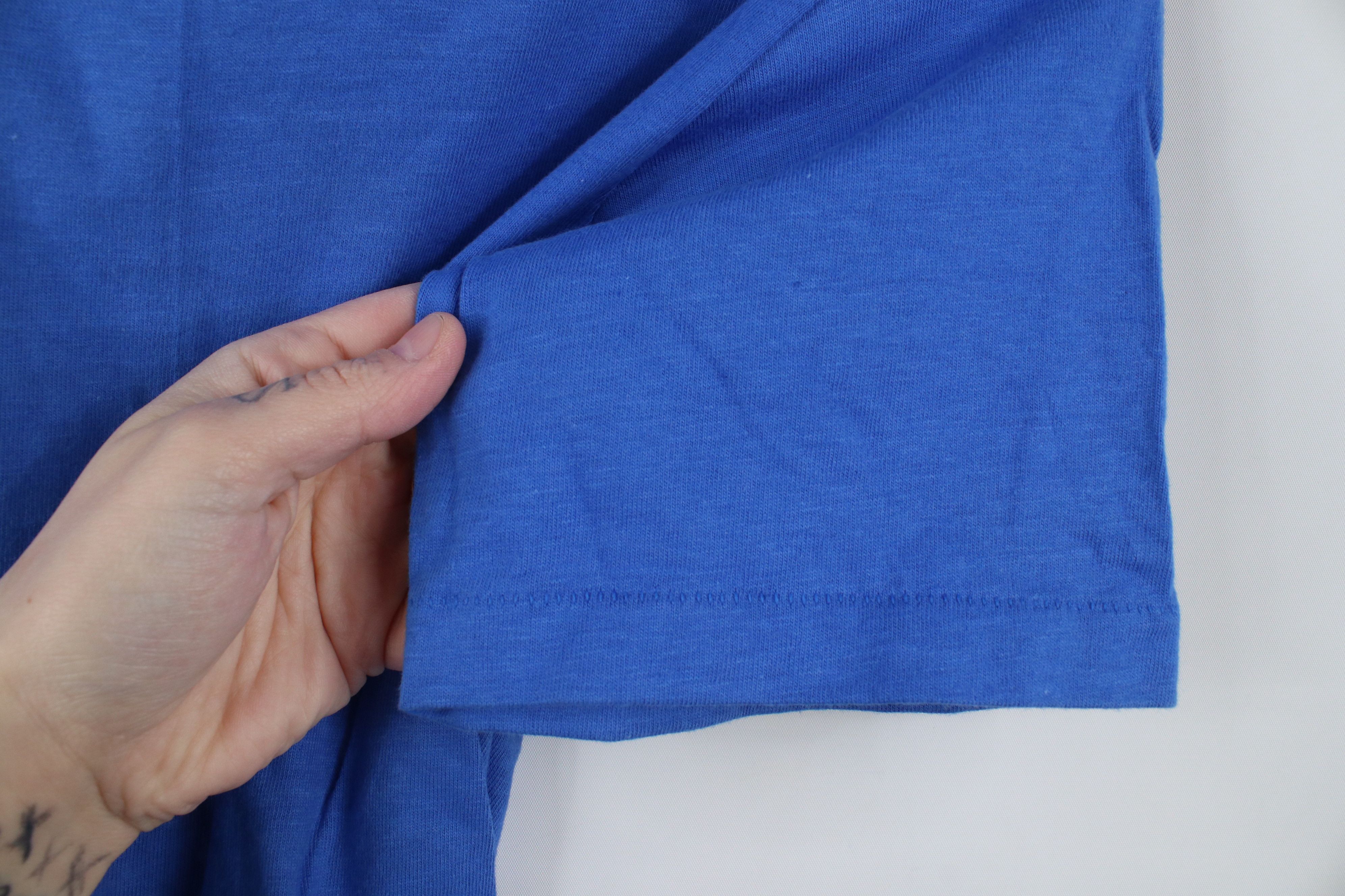 Hanes × Vintage Vintage 80s 90s Hanes Beefy Blank Cotton T-Shirt Blue USA Size US S / EU 44-46 / 1 - 9 Thumbnail