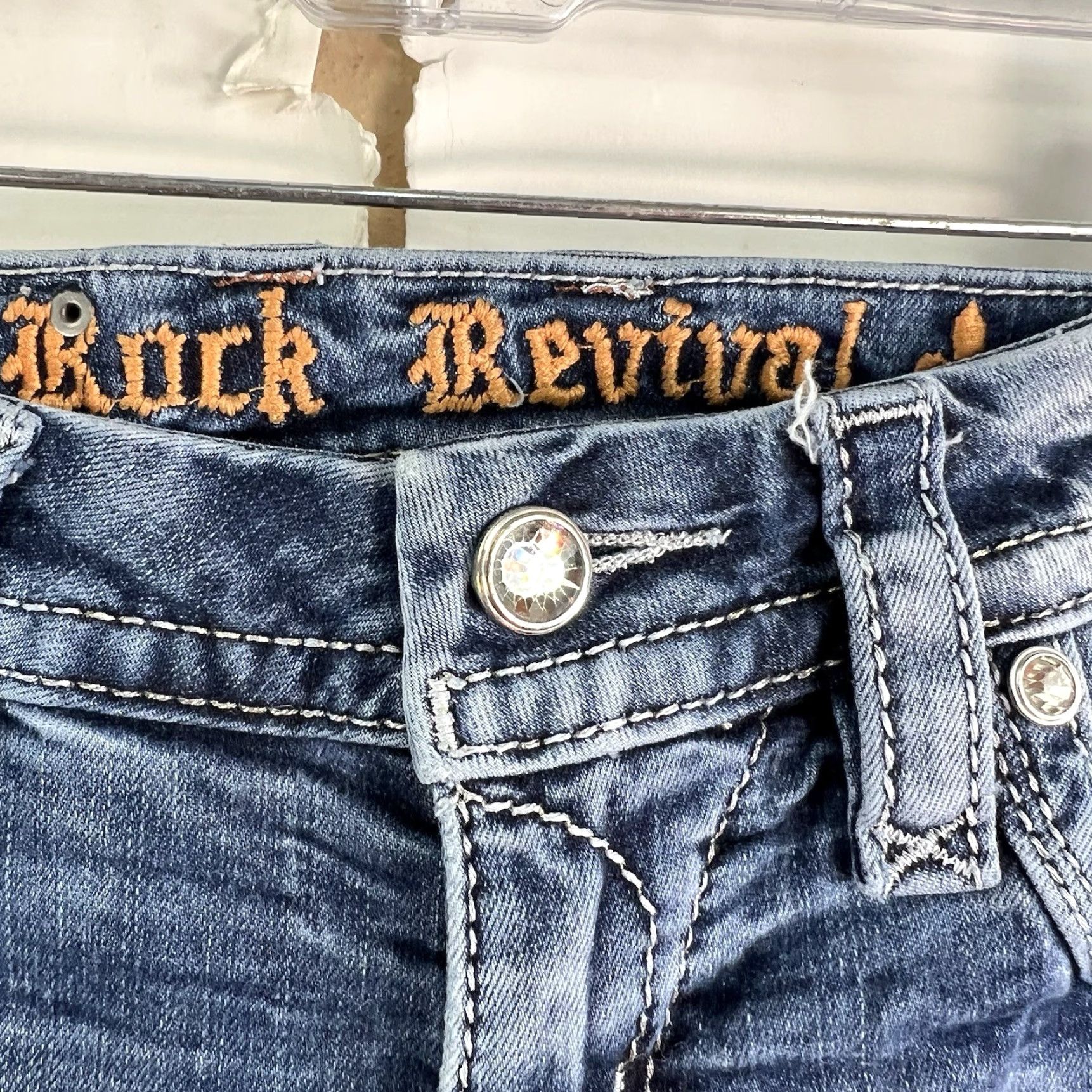 Vintage VINTAGE N/A Rock Revival Jeans? No—Oops ensure accuracy: It’s Rock Revival Aleah Boot Cut Denim Jean Women's Size 25 Blue 28x33 Size 42" / US 20 - 6 Thumbnail