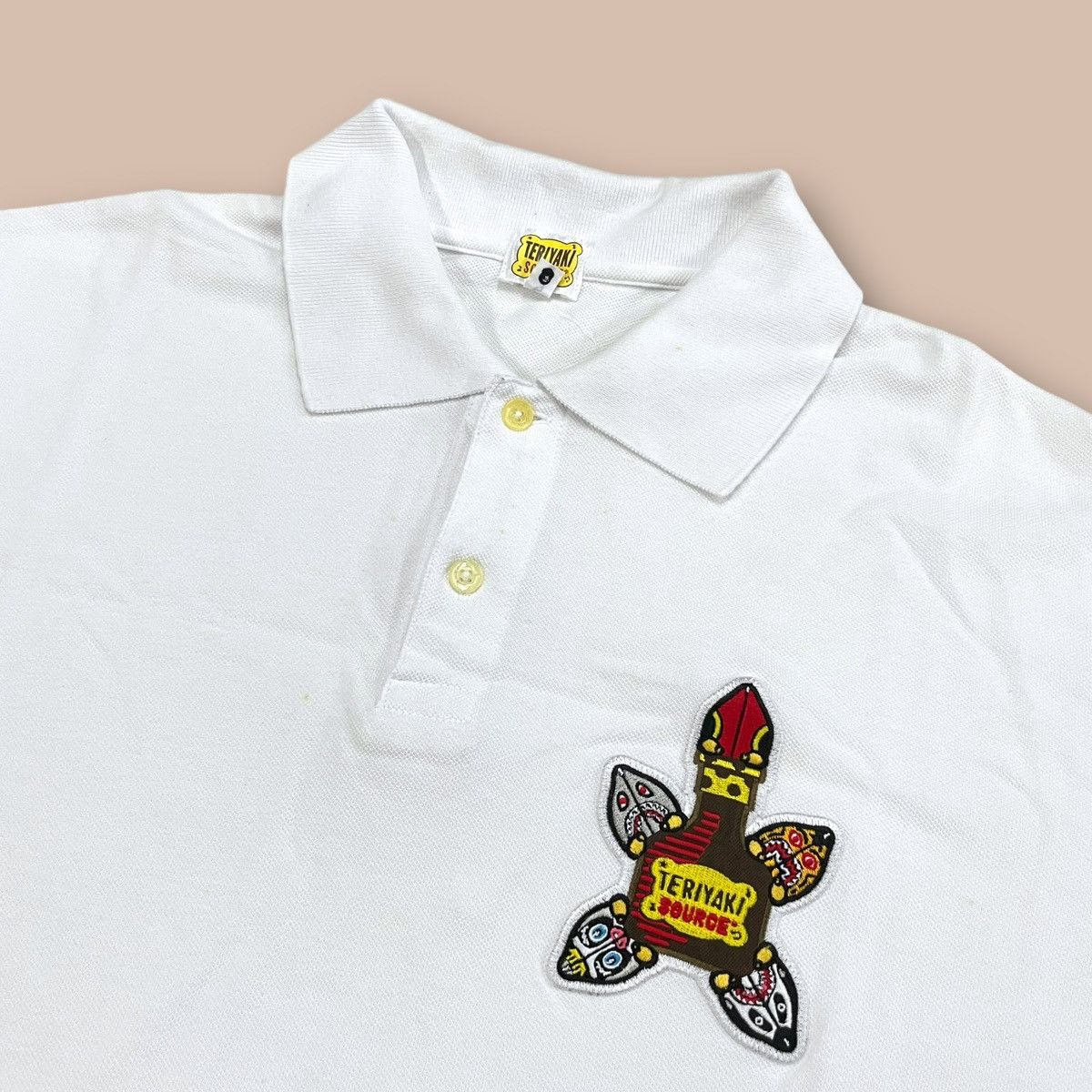 Bape Bape Teriyaki Boyz White Polo Size US L / EU 52-54 / 3 - 3 Thumbnail