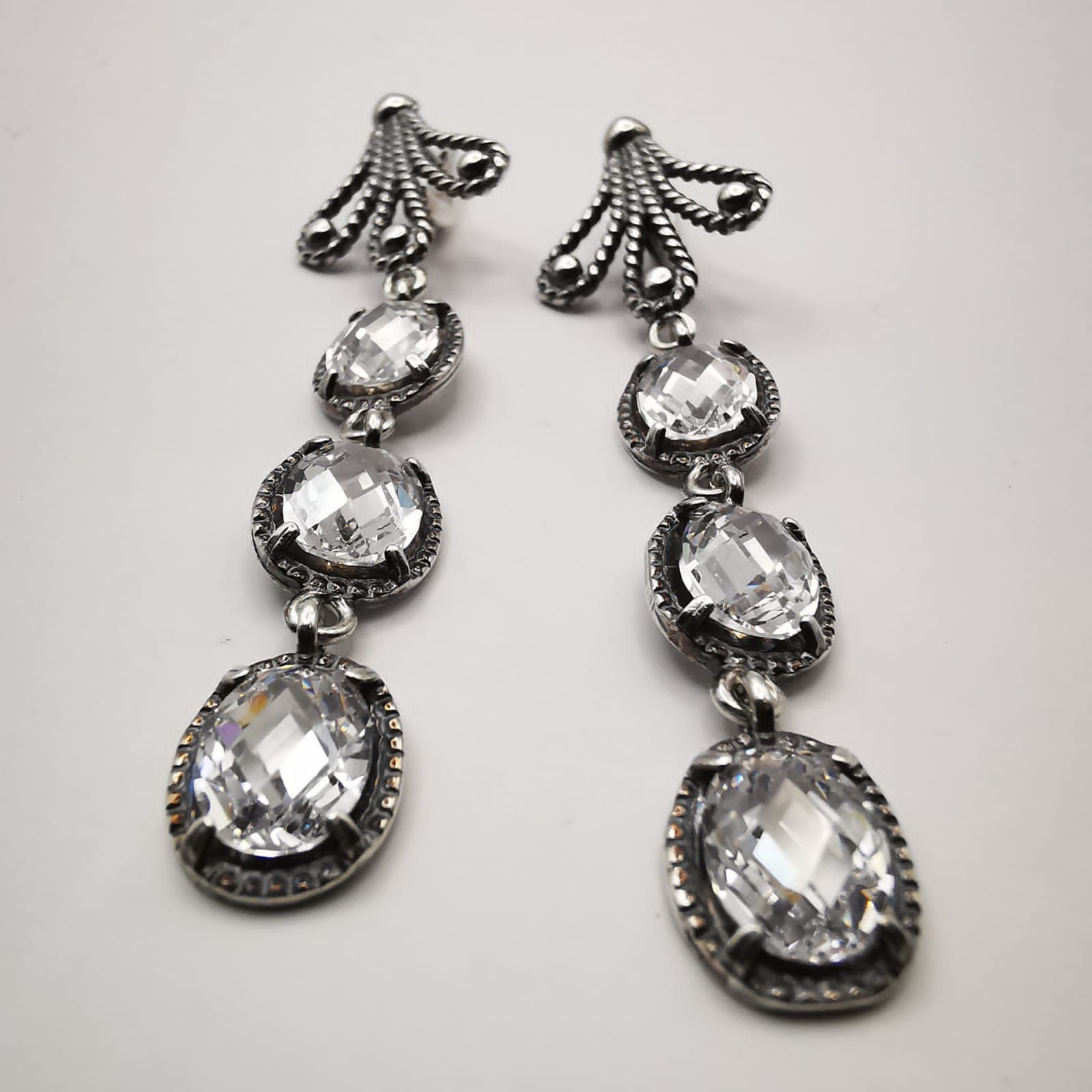 Sterling Silver × Vintage Vintage,Filigree,925 Sterling Silver Earrings Cerconium Size ONE SIZE - 8 Thumbnail