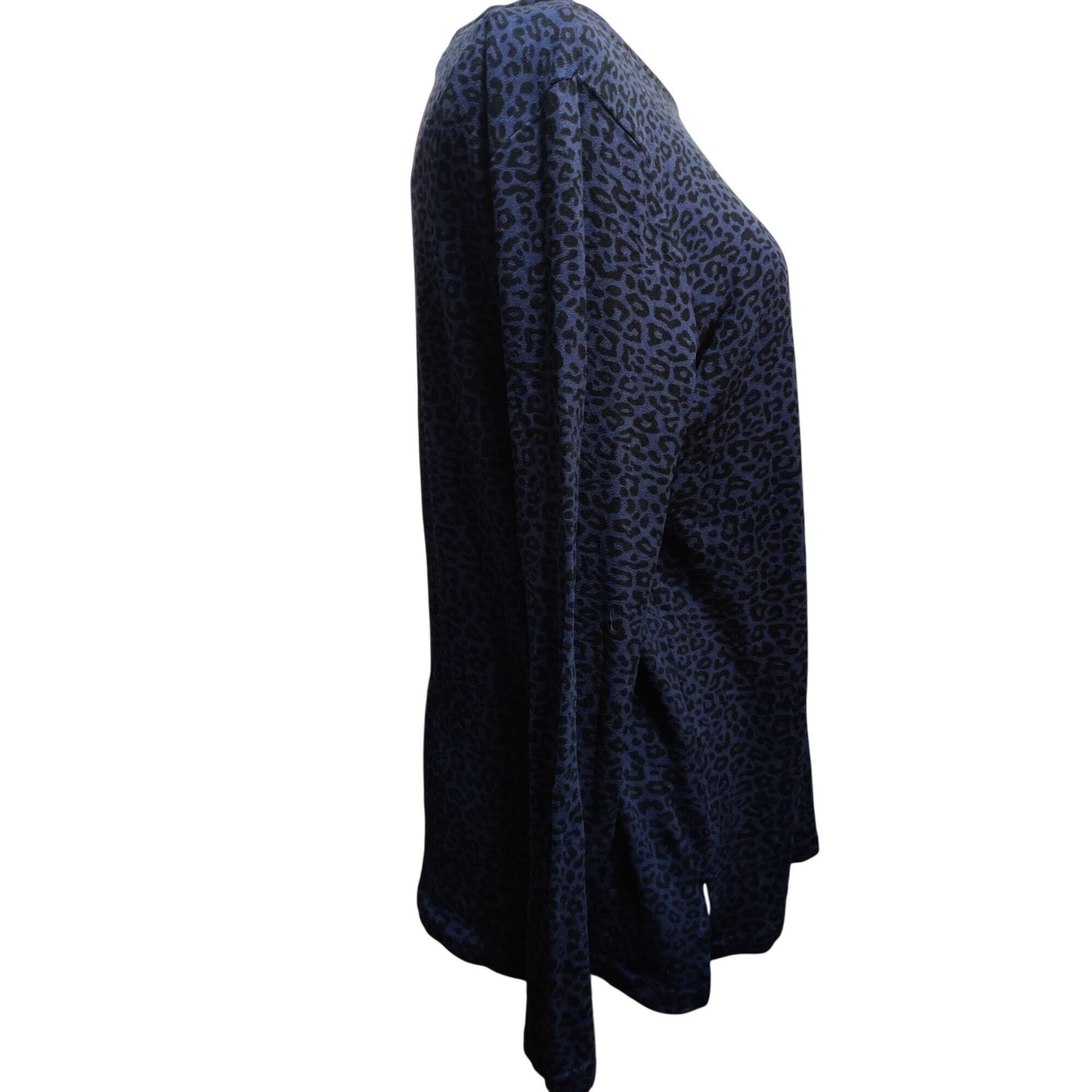 Other Mario Serrani Italy L Blue Black Leopard Print Long Sleeve S Size L / US 10 / IT 46 - 5 Thumbnail