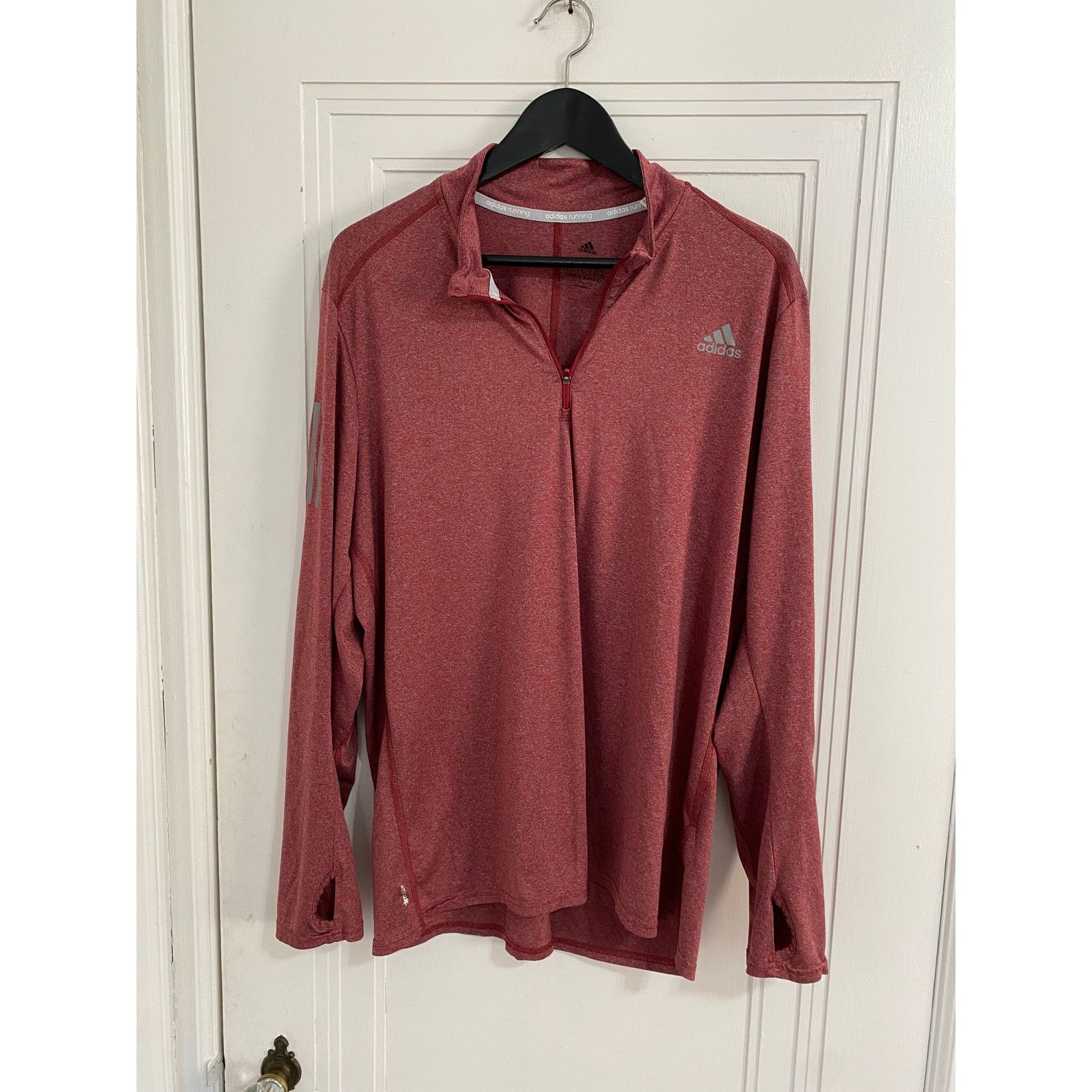 Adidas Adidas Climalite Red 1/4-zip Long-Sleeve Size XL Size US XL / EU 56 / 4 - 1 Thumbnail