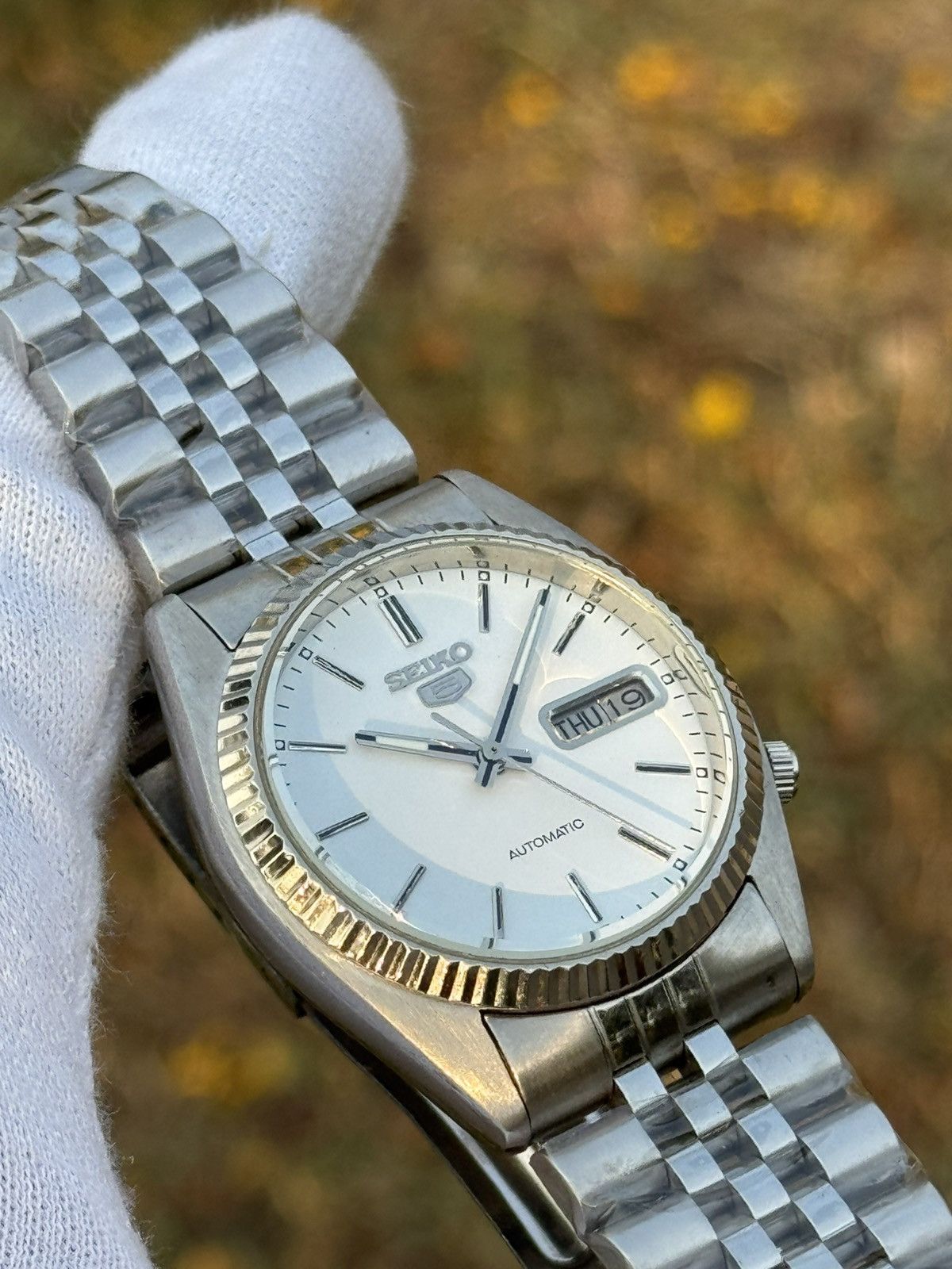 Seiko seiko 5 Crisp White SNXJ automatic 7009-3110 Japan Made Size 36 - 15 Thumbnail