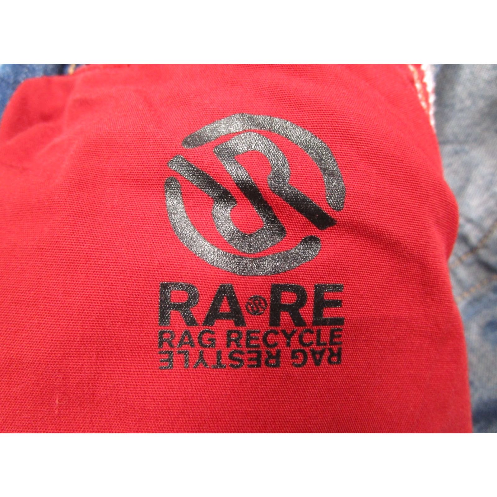 Vintage VINTAGE Ra-Re Recycle Jeans Mens 36 Blue Distressed Straight Denim Button Fly 32x32 - 90s Retro Hipster City Bohemian Mens Jeans Size US 36 / EU 52 - 3 Thumbnail
