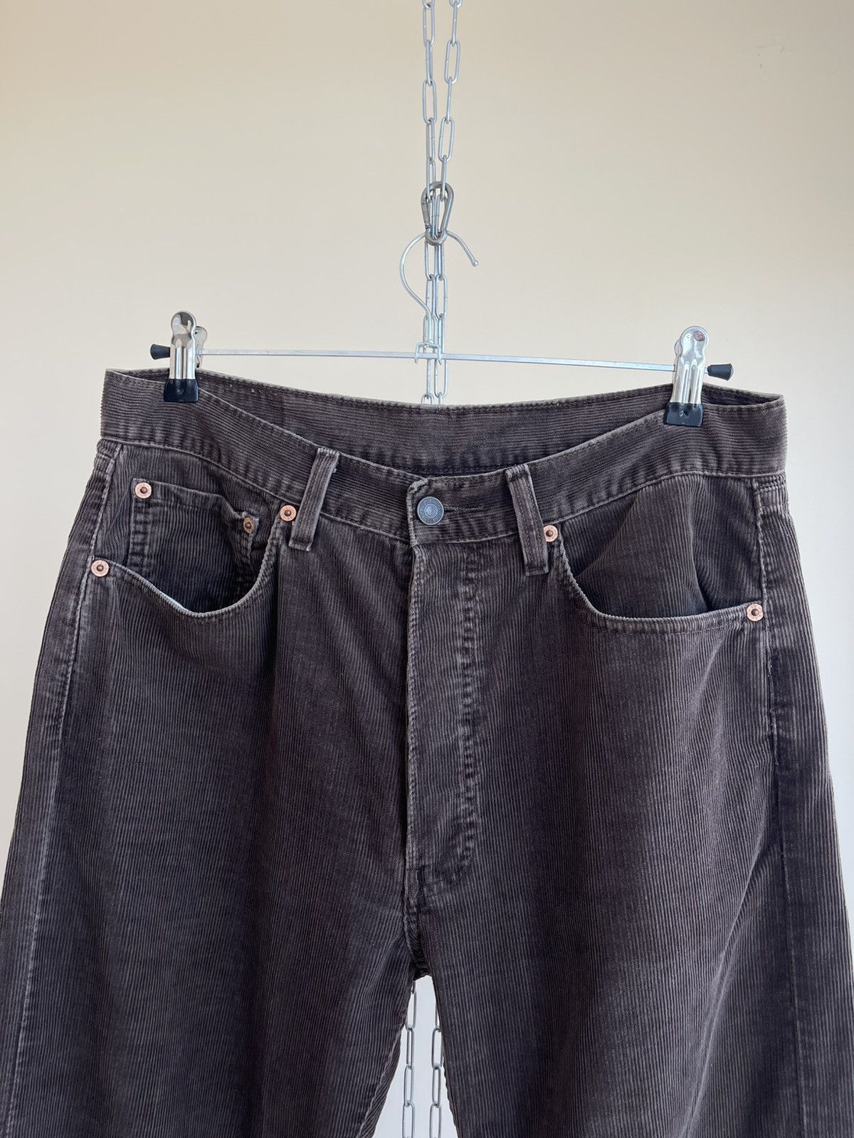 Levi's 551 White Tab Straight Fit Corduroy 5 Pocket Jeans Pants 90s Size US 31 - 6 Thumbnail