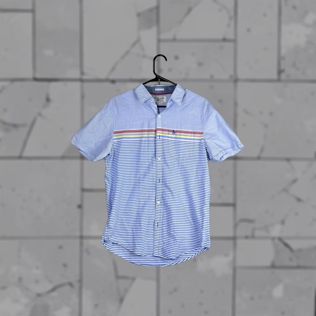Original Penguin Original Penguin Shirt Mens Medium Blue Stripe Short Sleeve Button Front Casual Size US M / EU 48-50 / 2 - 1 Thumbnail