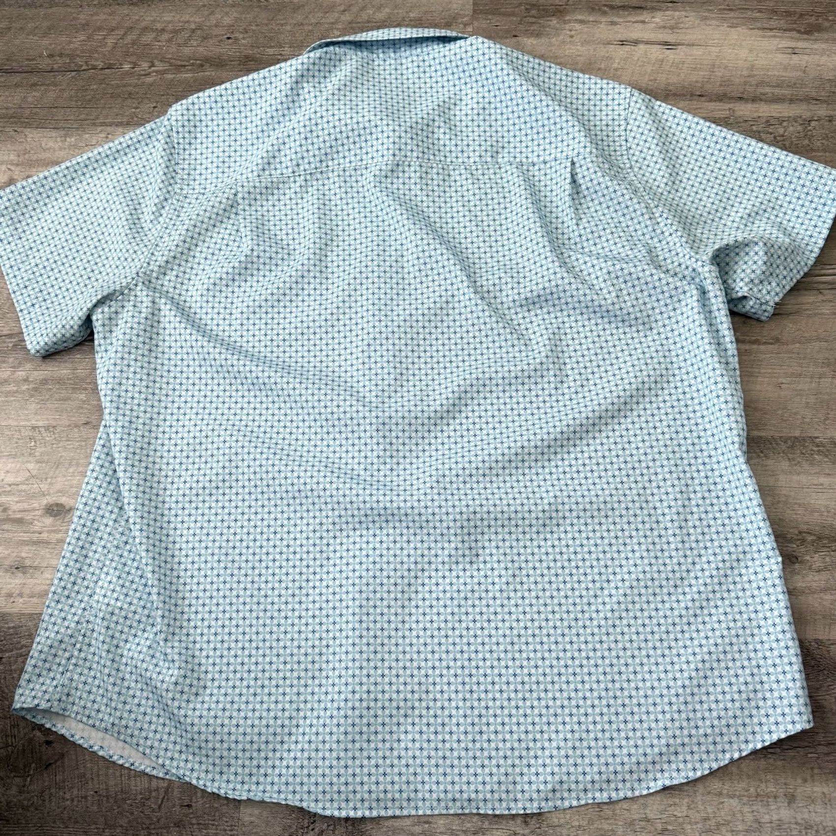 Vintage Nick Graham Everywhere Shirt Men XXL Blue Geometric Button Up Modern Fit Stretch Casual Travel Size US XXL / EU 58 / 5 - 5 Thumbnail