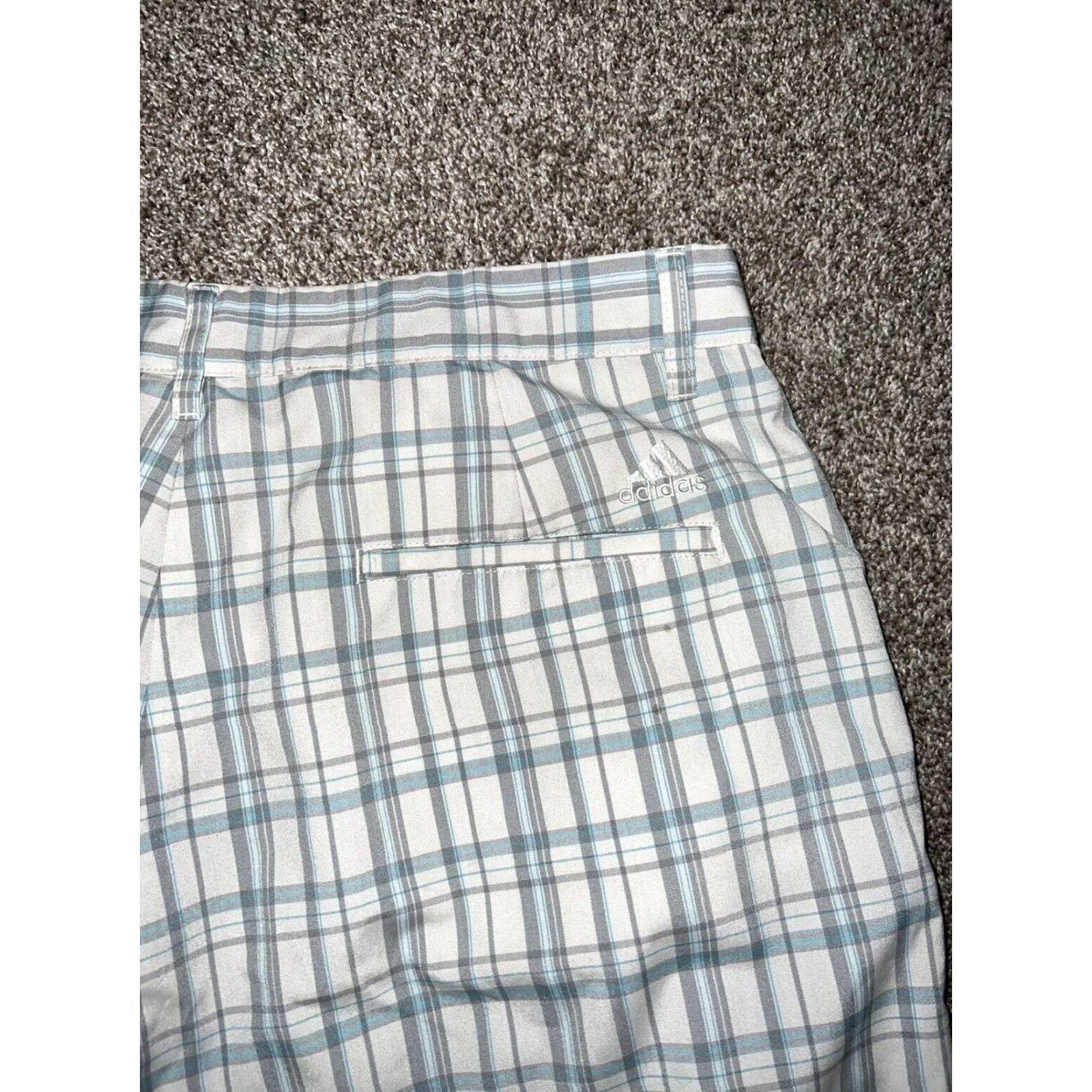 Adidas VINTAGE Adidas Men's Golf Shorts Bermuda Athletic Plaid Blue/Grey Size 34 Size US 34 / EU 50 - 4 Thumbnail