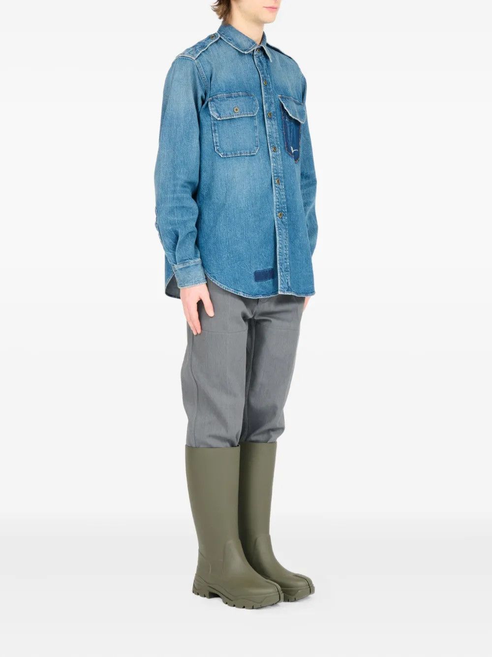 Maison Margiela o1w1db10526 Denim Shirt in Blue Size US S / EU 44-46 / 1 - 3 Thumbnail