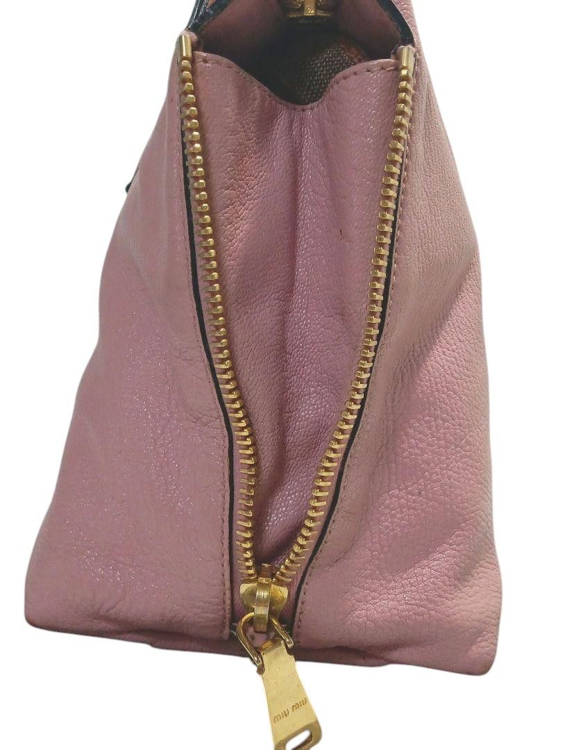 Miu Miu Miu Miu - Pink Goat Leather Handbag Shoulder Bag Vintage Size ONE SIZE - 5 Thumbnail