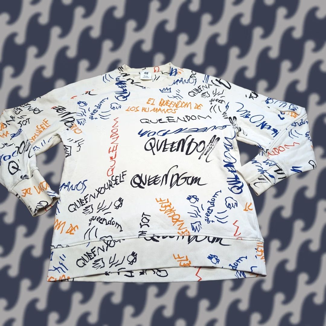 H&M H&M Studio A/W 2021 Womens Sweatshirt XS Gtaffiti Drawings Casual Pullover Multicolor Knit Cotton Logo Ladies Womens Sweatshirt Size XS / US 0-2 / IT 36-38 - 1 Thumbnail