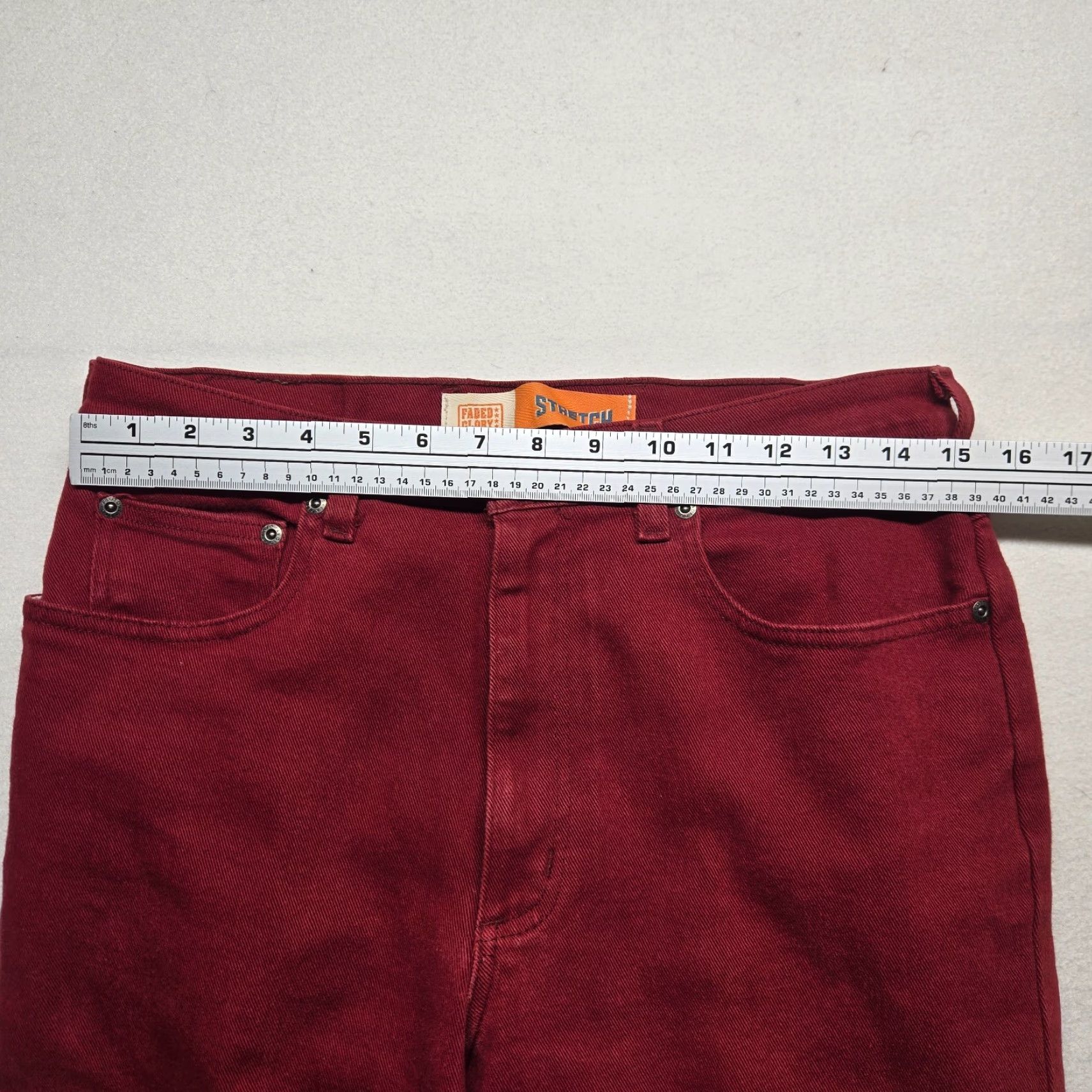 Faded Glory Faded Glory Pants Women 12P Red Corduroy High Rise Stretch Straight Leg Petites Size 34" / US 12 / IT 48 - 5 Thumbnail