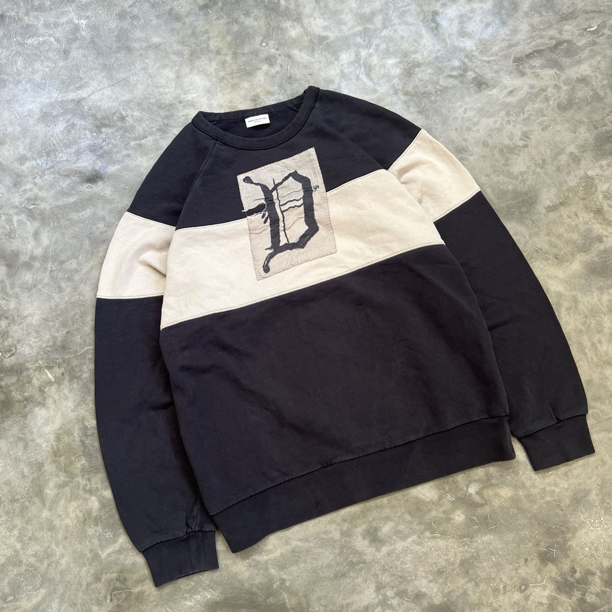 Dries Van Noten Vintage Dries Van Noten D Logo Washed Navy Sweater Size US M / EU 48-50 / 2 - 2 Thumbnail