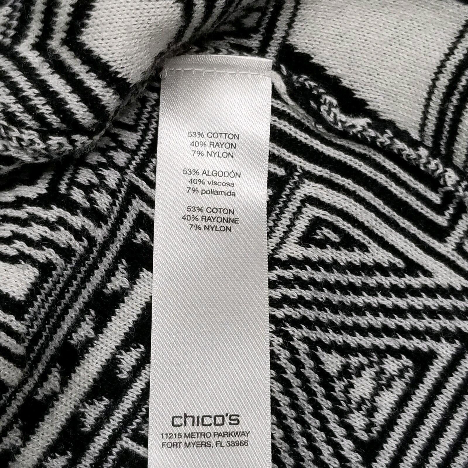 Chicos Chicos Size 2 Sweater Geometric Black And White Size Large Size XS / US 0-2 / IT 36-38 - 4 Thumbnail