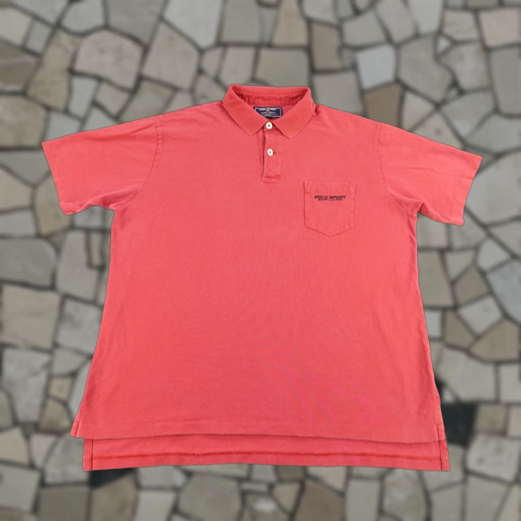 Ralph Lauren VINTAGE Ralph Lauren Polo Shirt Mens XL Red Polo Sport Sportsman Pique Cotton Pocket Y2K Size US XL / EU 56 / 4 - 1 Thumbnail
