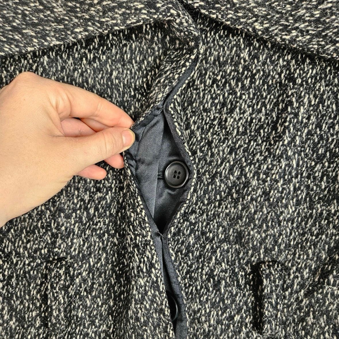 Theory Theory Wool Silk Angora Blend Black White Coat Size P XS/S Size XS / US 0-2 / IT 36-38 - 6 Thumbnail