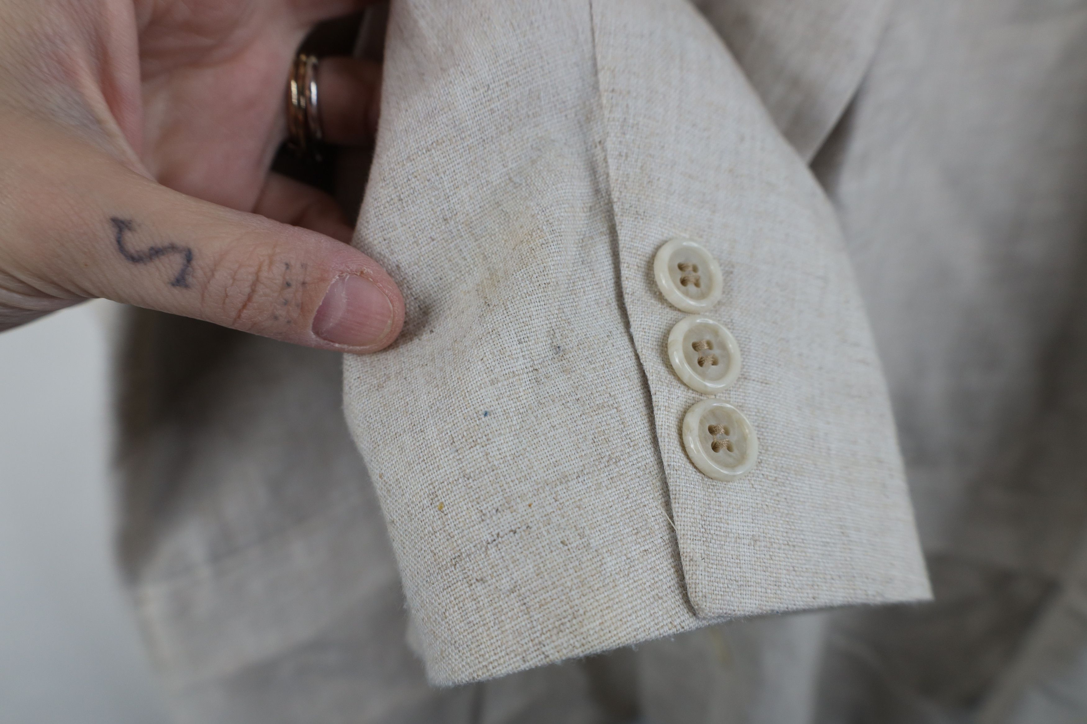 Vintage Vintage 90s Streetwear Linen Blend Coat Blazer Jacket USA Size US XXL / EU 58 / 5 - 7 Thumbnail