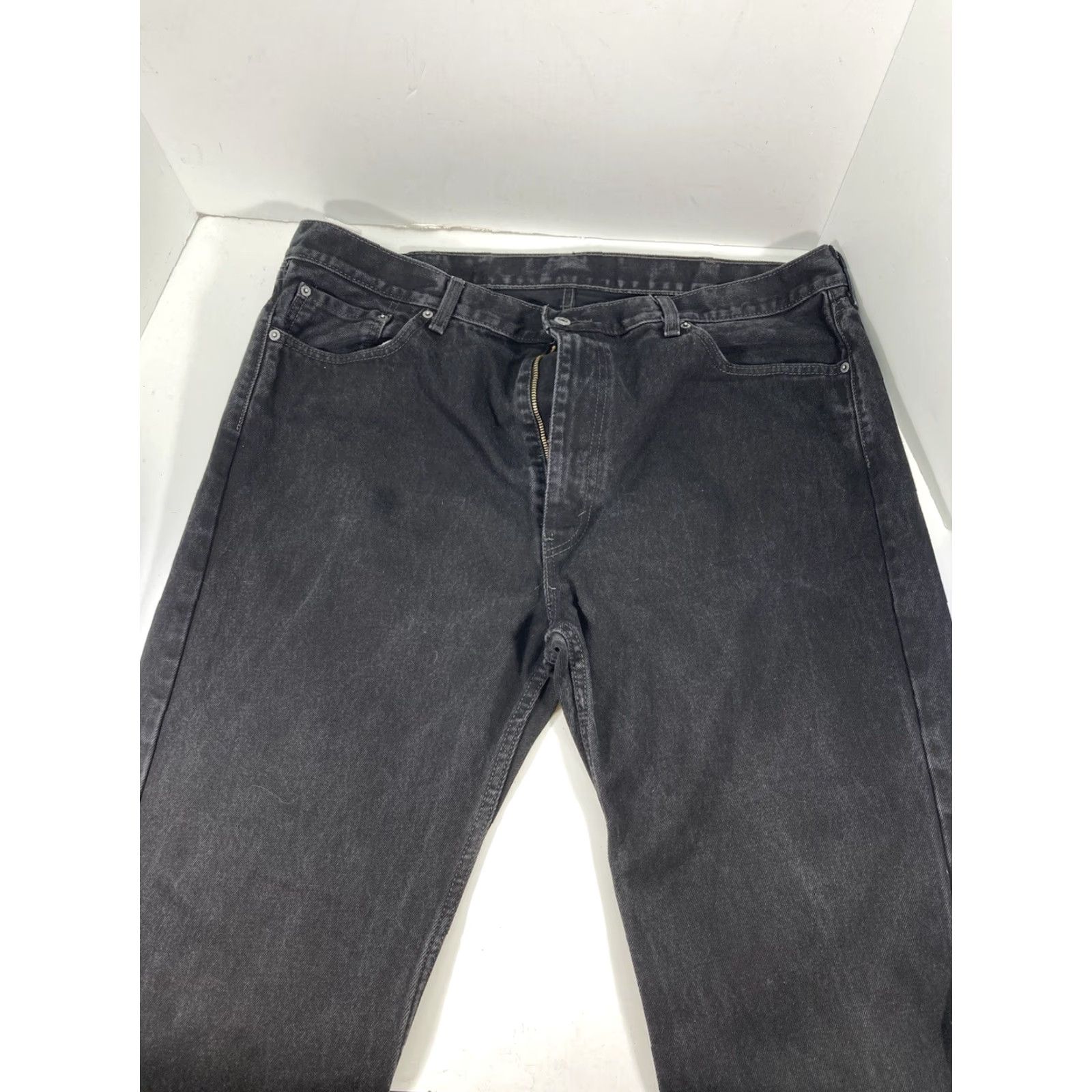 Levi's Levi's 505 Jeans Men Size 42X32 Black Denim Regular Fit Straight Leg 100% Cotton Size US 42 / EU 58 - 5 Thumbnail
