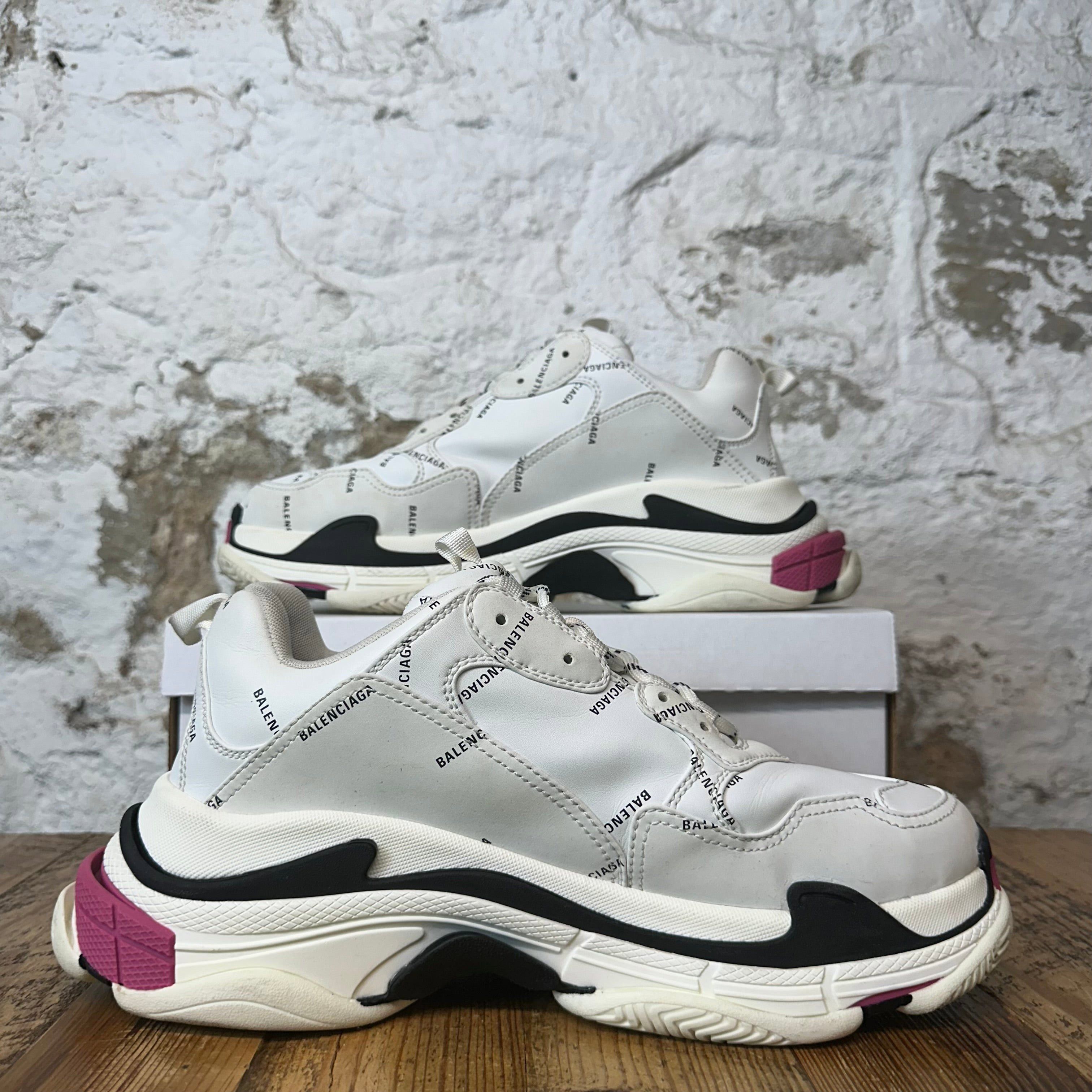 Balenciaga Balenciaga Triple S Spellout White Black Pink Sneaker Sz 12 Size US 12 / EU 45 - 2 Thumbnail