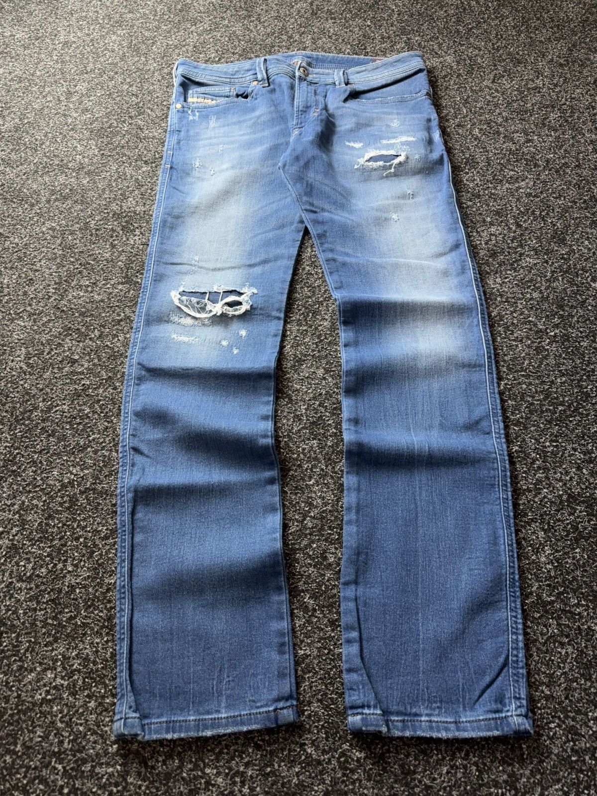 Diesel 00s Y2K Diesel Distressed Jeans Slim Stretch Denim Blue Size US 32 / EU 48 - 1 Thumbnail